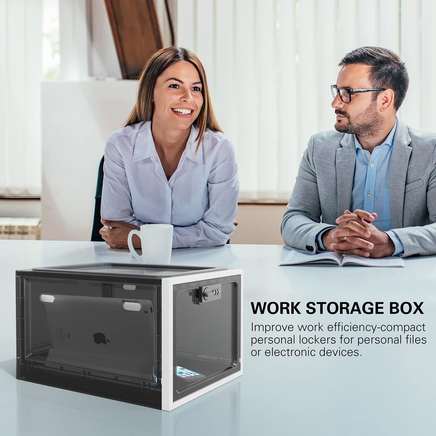 BUG HULL Large Capacity Medication Lock Box, Fridge Lock Box for Medicine Safe, Locking Medicine Box with Code for Snack, Food and Home Safety