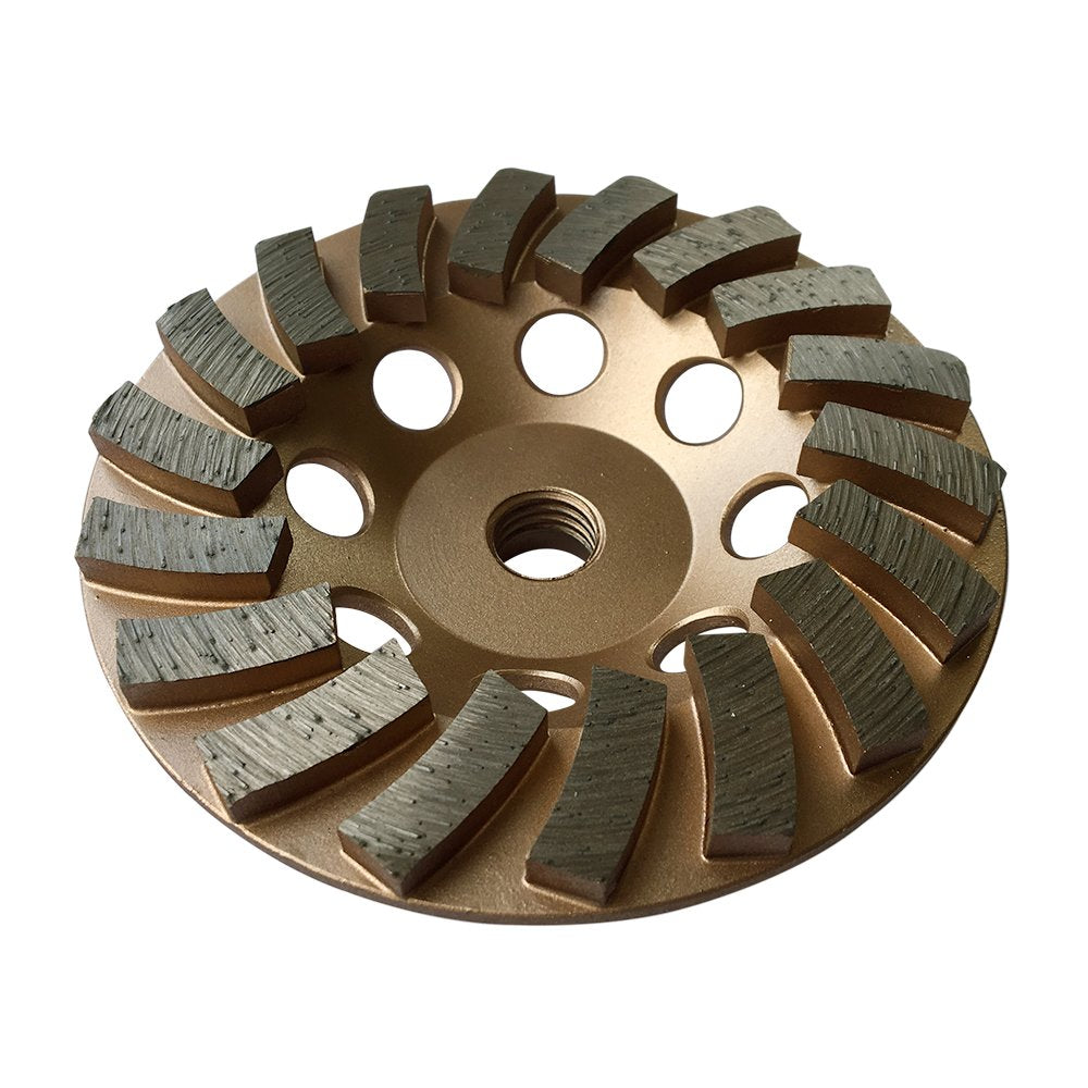 4.5" Diamond Grinding Wheels for Concrete or Masonry, 18 Turbo Segments, #30/40 Grit, Medium Bond, 5/8"-11 Arbor