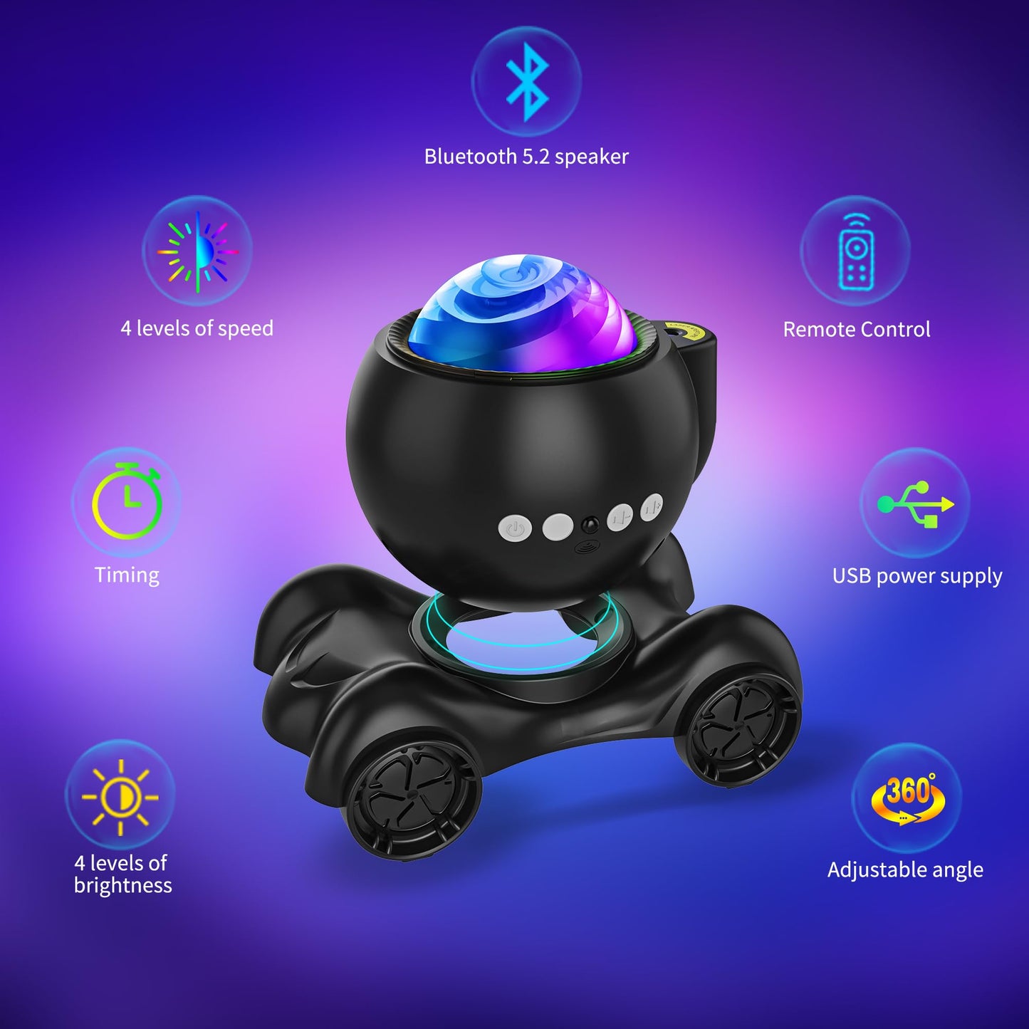 ENOKIK Galaxy Projector with Bluetooth Speaker, Star & Aurora Night Light, White Noise for Kids & Adults, Home, Party, Relaxation, Gift