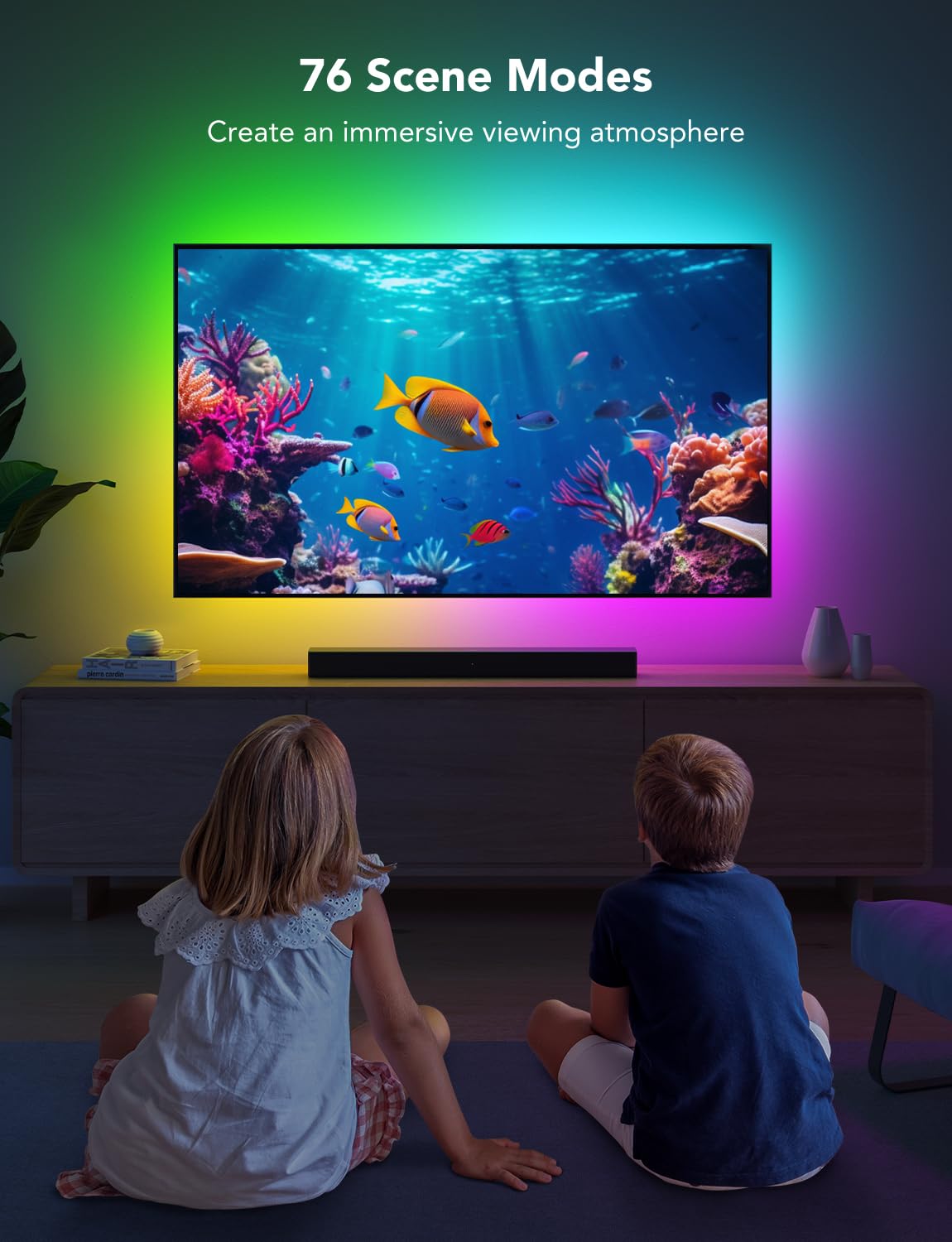 Govee RGBIC LED TV Backlight for 40-50" TVs, Smart Wi-Fi & Bluetooth, Music Sync, App, Alexa & Google Control, 77 Scene Modes