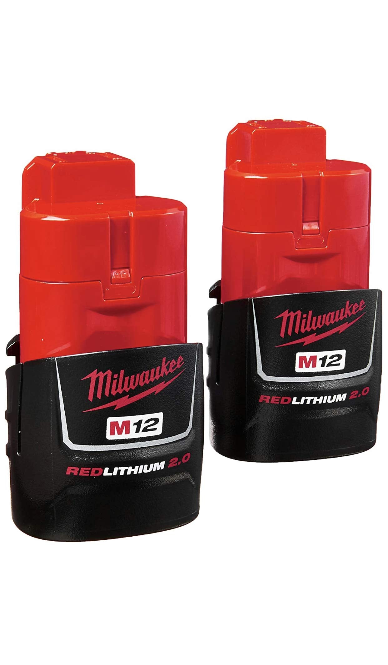 Milwaukee 48-11-2420 (2) M12 REDLITHIUM 2.0 Compact 12V Batteries & M12 Lithium-ion Battery Charger (48-59-2401) KIT
