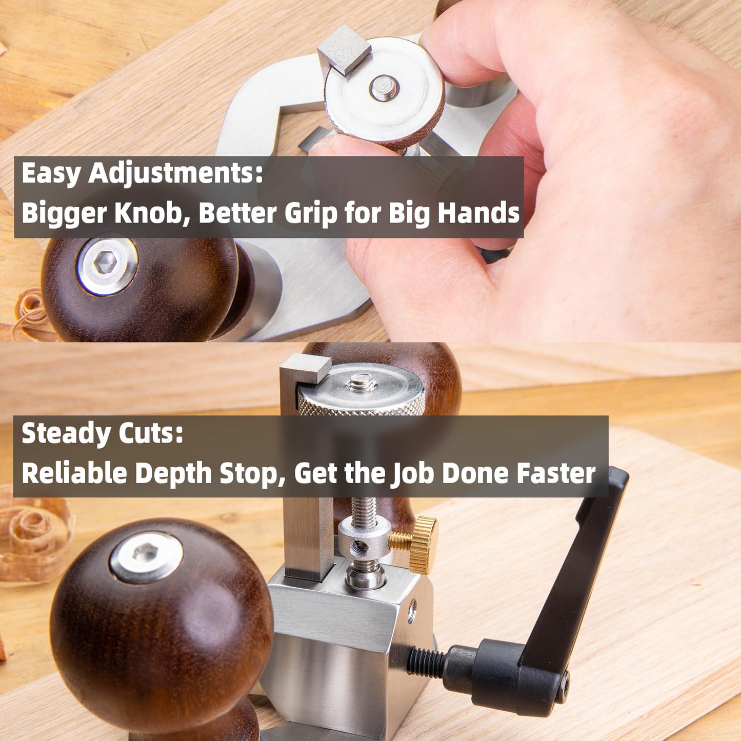 Cowryman 042 Router Plane Handheld Precision Woodworking Tool with Depth Stop for Detailed Corner Cutting and Joinery Dado Grooves