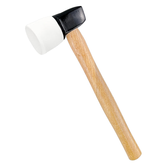 C&T White Rubber Flooring Mallet with Replaceable Head,Non-Marring Head, Wood Handle, 1 Replacement head