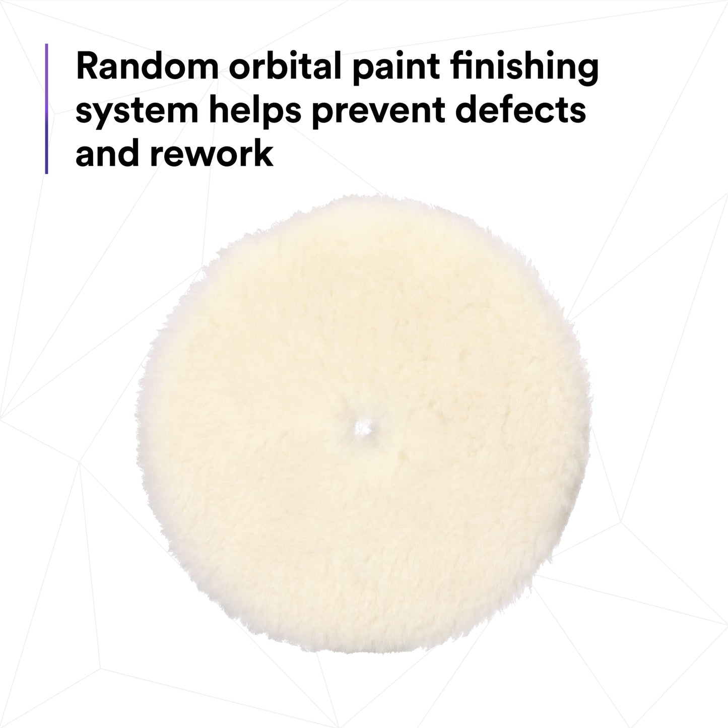 3M Perfect-It Random Orbital Medium Wool Compounding Pad, 6"/150 mm, White, 34125, Orbital Pads for Automotive Compounding and Polishing