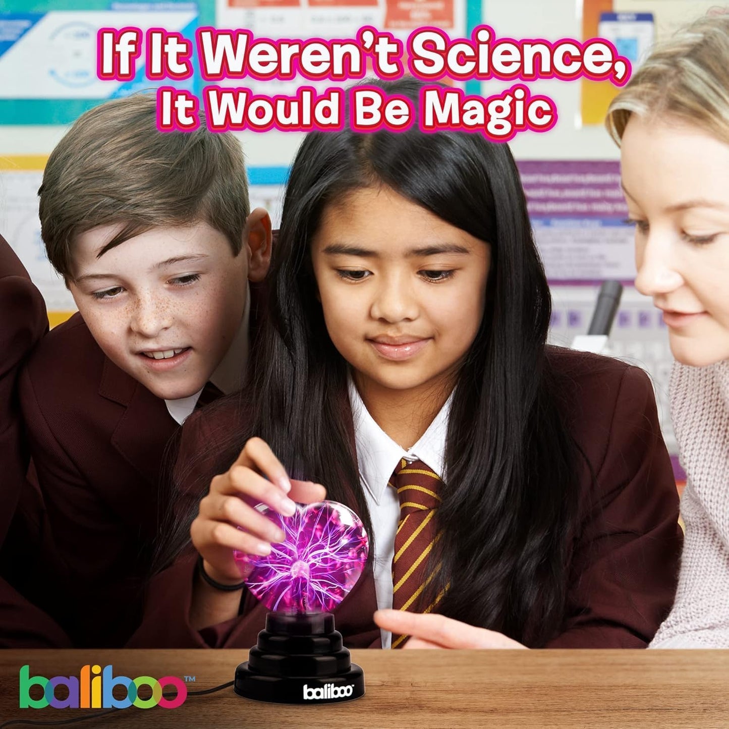 BALIBOO 4" Heart Plasma Lamp – Touch-Activated Lightning Globe, USB & Battery Powered, Interactive Science Ball, Valentine's Gift