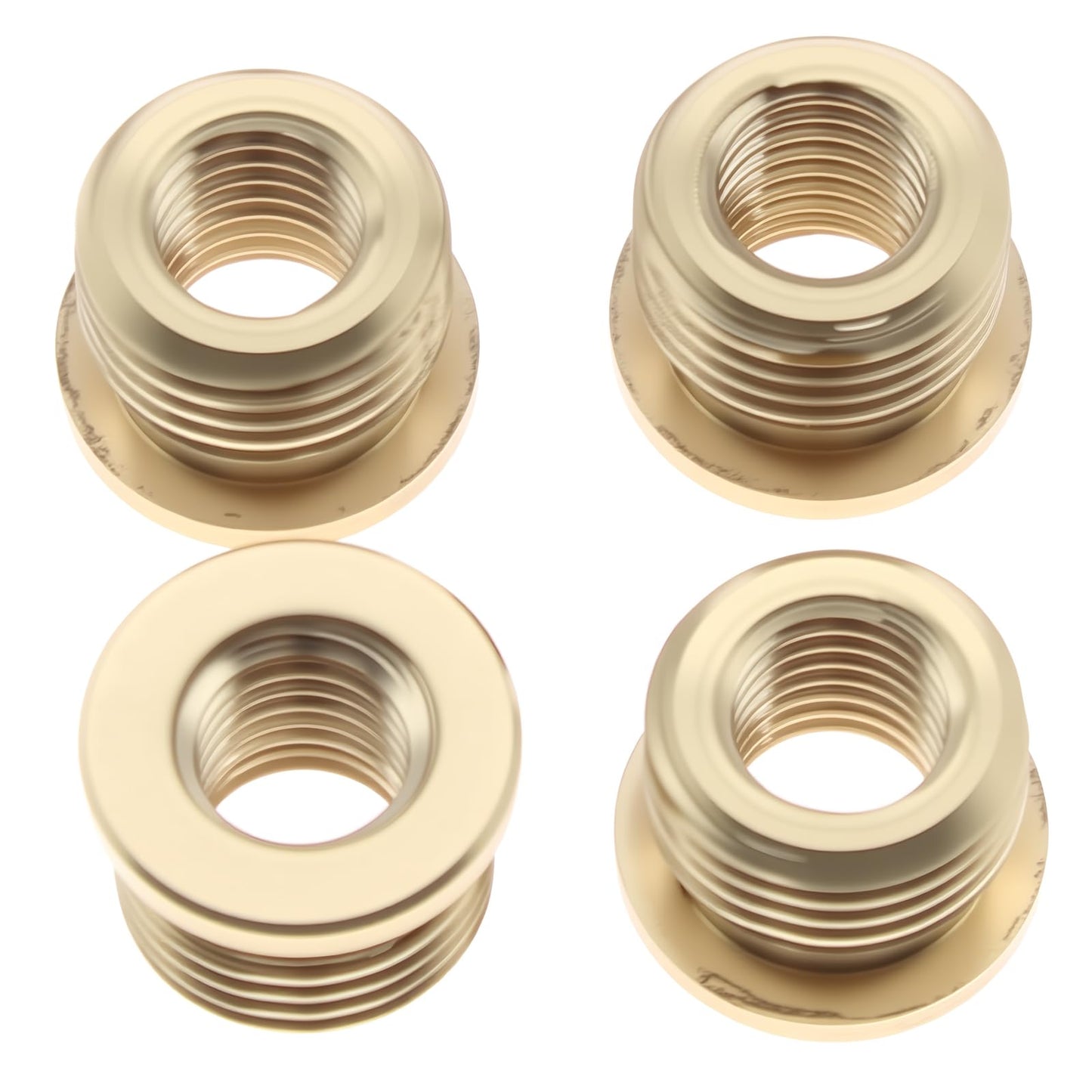 FDXGYH 2 Pcs Male 1/8 IP (3/8") to Femle 1/4-27 Lamp Finial Cap Tapped of Top Adapter Copper Lamp Holder Finial Full Thread Adapter