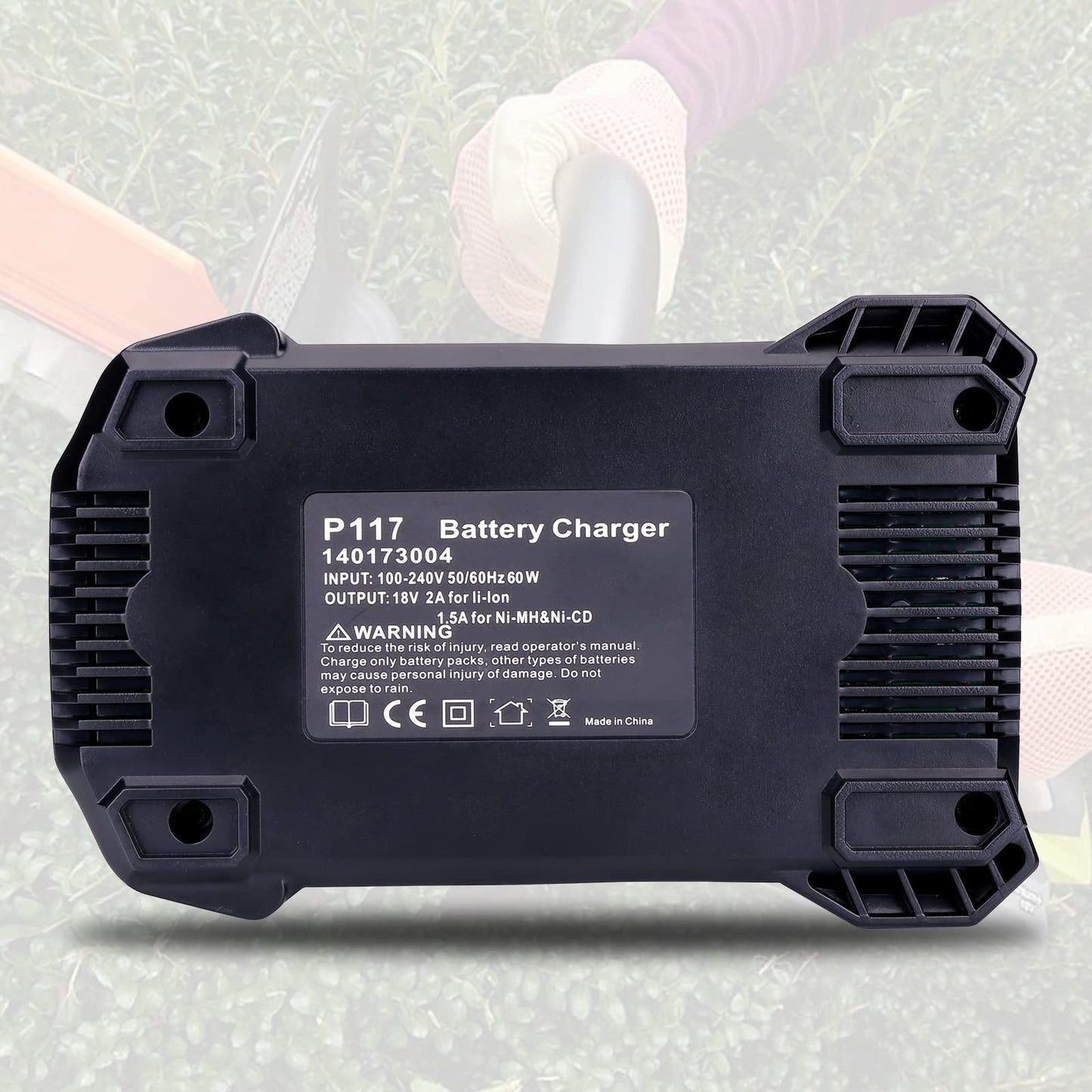 18V P117 Rapid Charger for Ryobi 12V-18V One+ Batteries, Compatible with Lithium-Ion, NiCad, NiMH – P102/P108/P189/P197/P103/P105/P107/P190/P191