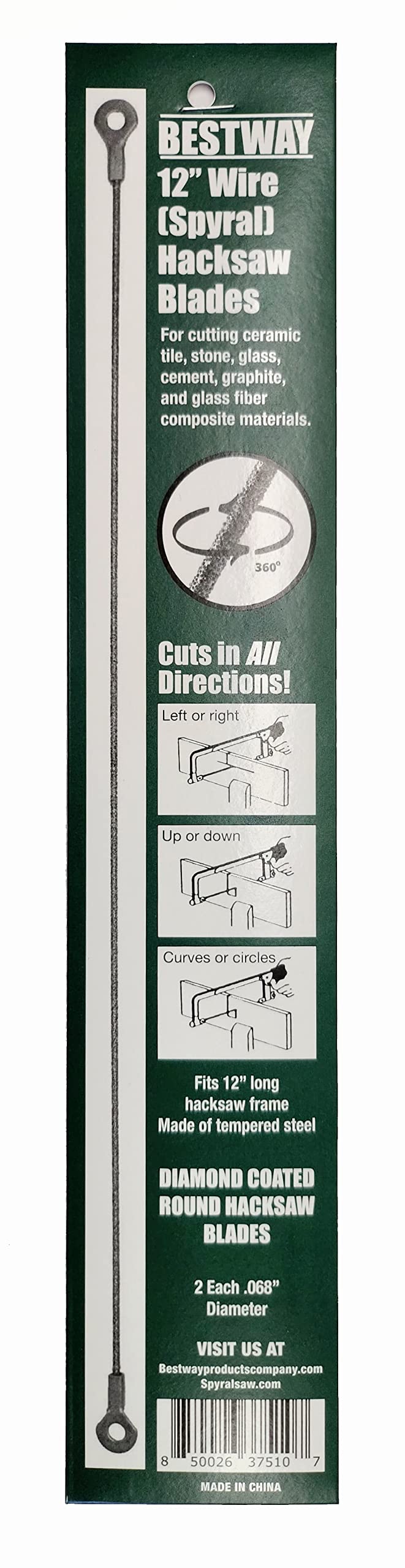 Diamond Coated Round Hacksaw Blade, (2 pcs)