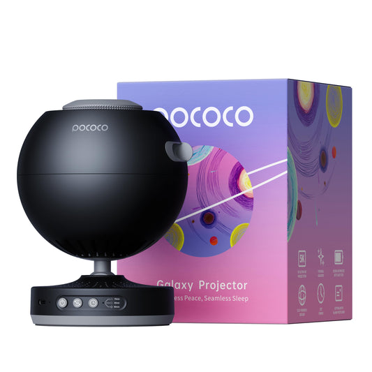 POCOCO Galaxy Star Projector for Bedroom – Home Planetarium Night Light with Replaceable Discs, HD Soft Light for Relax, Study & Stress Relief Gifts