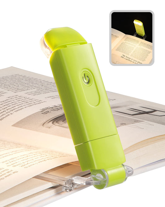 DEWENWILS USB Rechargeable Clip-On Book Light, Flexible LED Reading Light for Kids & Adults, Adjustable Brightness, Eye-Care (Green)