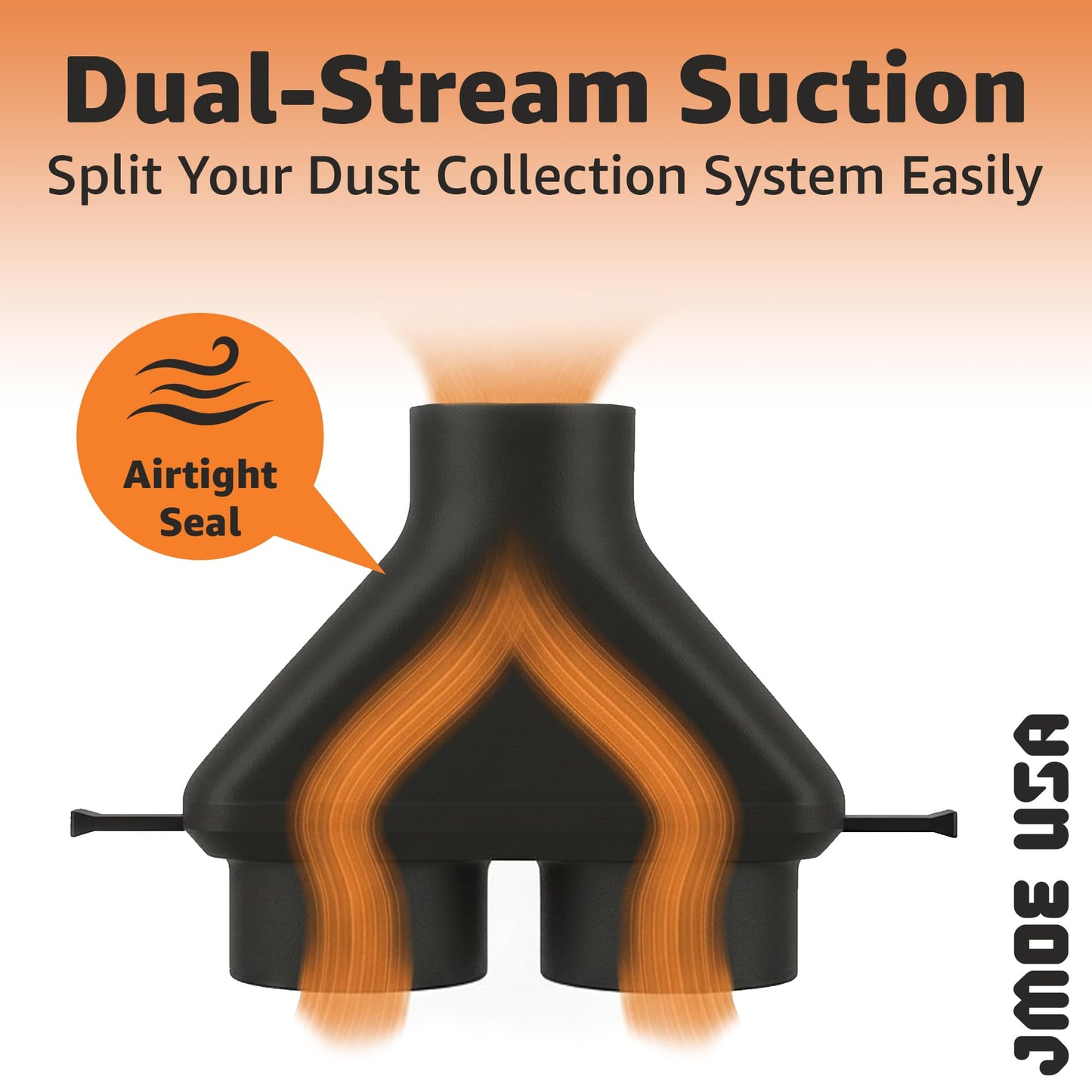 Jmoe USA 2.5" Shop Vac Y Splitter with Individual Blast Gates, Dust Collection Hose Adapter for Ridgid, Craftsman & Most Wet/Dry Vacs