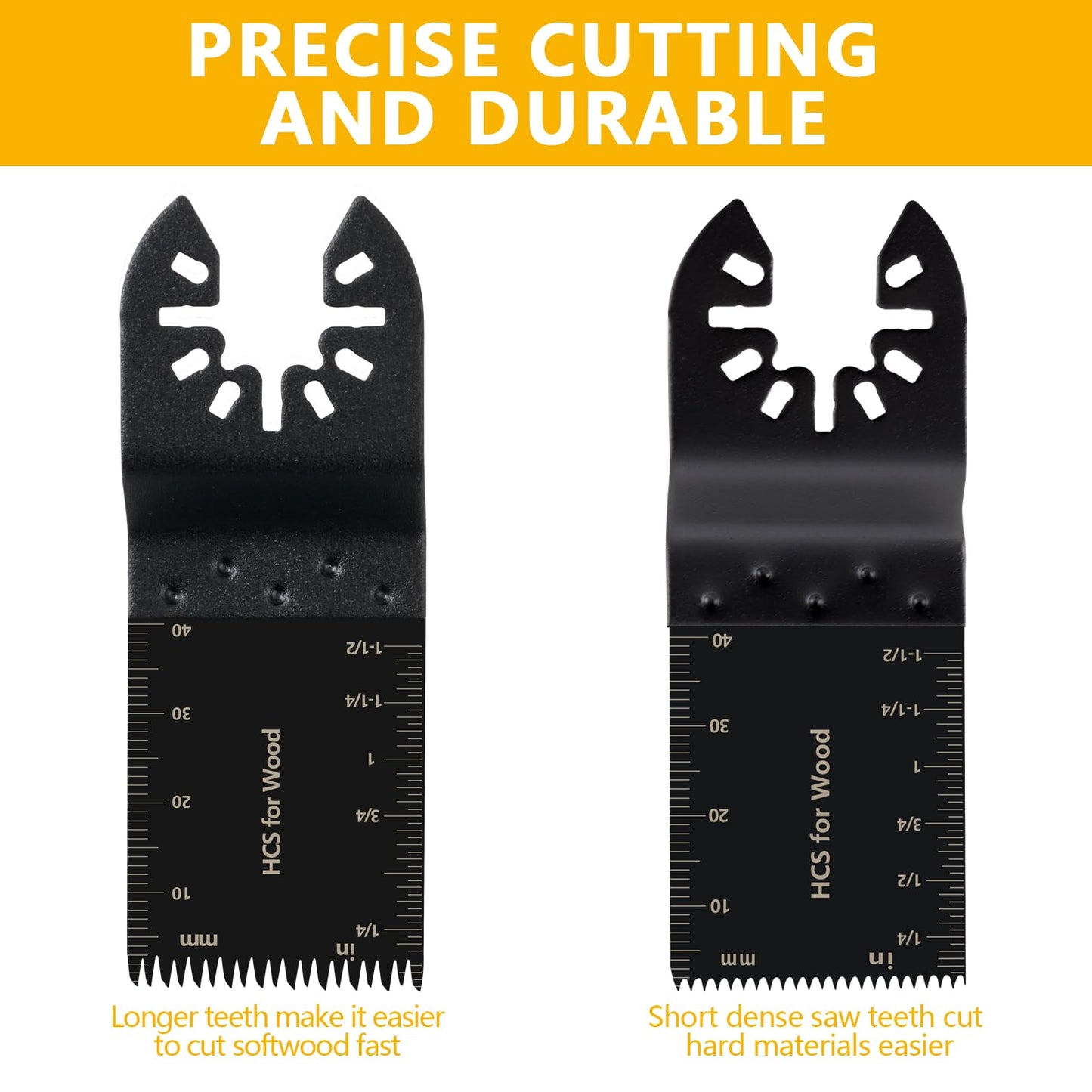 CaRoller 96-Pack Oscillating Multi-Tool Blades Kit for Wood, Metal & Plastic, Quick Release Compatible with Dewalt, Rockwell, Ryobi