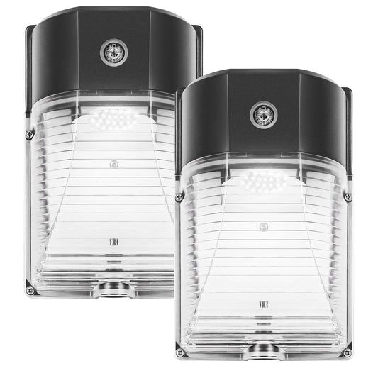 CINOTON 26W LED Wall Pack Light 2 Pack, 3000LM, Dusk-to-Dawn Sensor, IP65 Waterproof Outdoor Security Flood Light 5000K