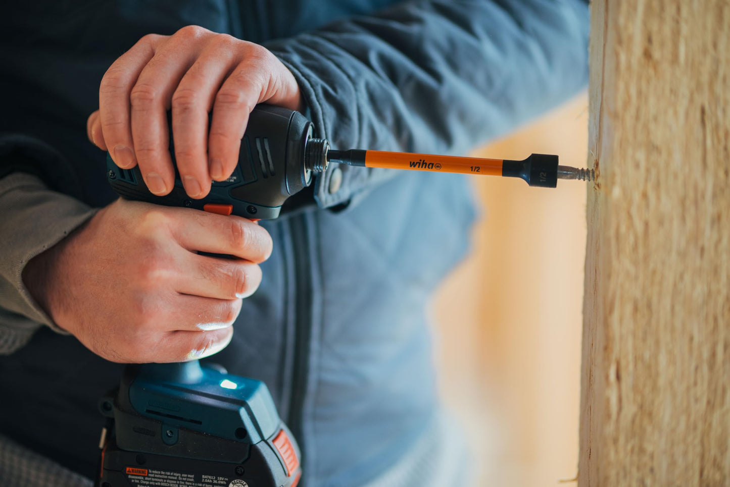 Wiha 70486 Magnetic Nut Setter Set, 6 Piece SAE, Color Coded, 1/4-Inch Hex Drive, Impact Rated