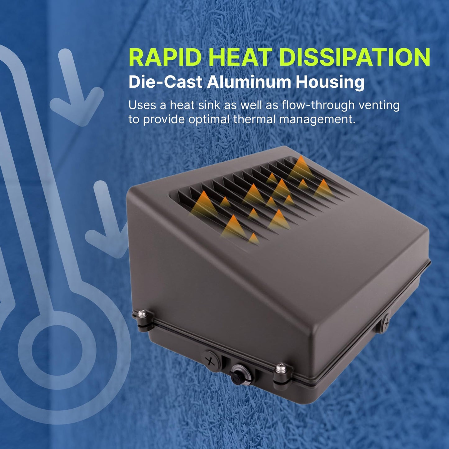 Konlite 125W/105W/76W LED Wall Pack Light, Selectable Wattage & CCT, Full-Cutoff, 20,812LM, Energy-Efficient Outdoor Commercial Light