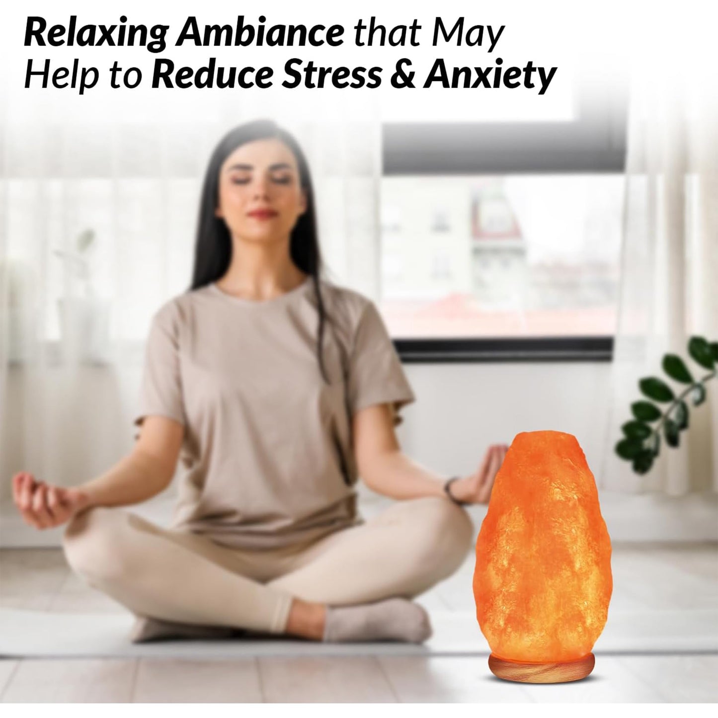 Elvissmart Himalayan Pink Salt Lamp 7-11 lbs, Crystal Night Light with Real Wood Base, Dimmer Switch, ELT Certified – Ideal Gift