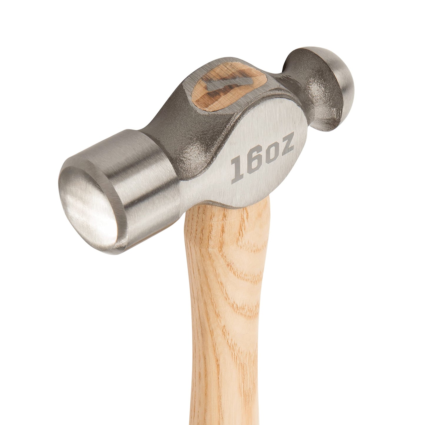 ESTWING Sure Strike Ball Peen Hammer - 16 oz Metalworking Tool with Forged Steel Head & Hickory Wood Handle - MRW16BP