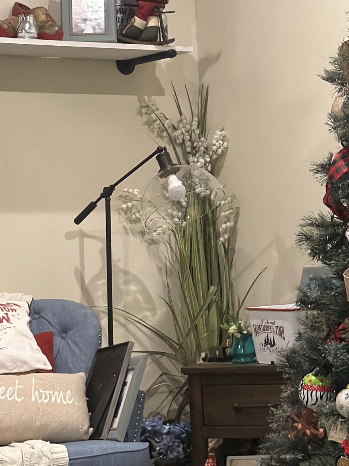 Euzhilumi Bowl Glass Lamp Shade Replacement, 1-5/8 inch Fitter, 11.8" Diameter, 6.1" Height, Clear Glass Globe Cover