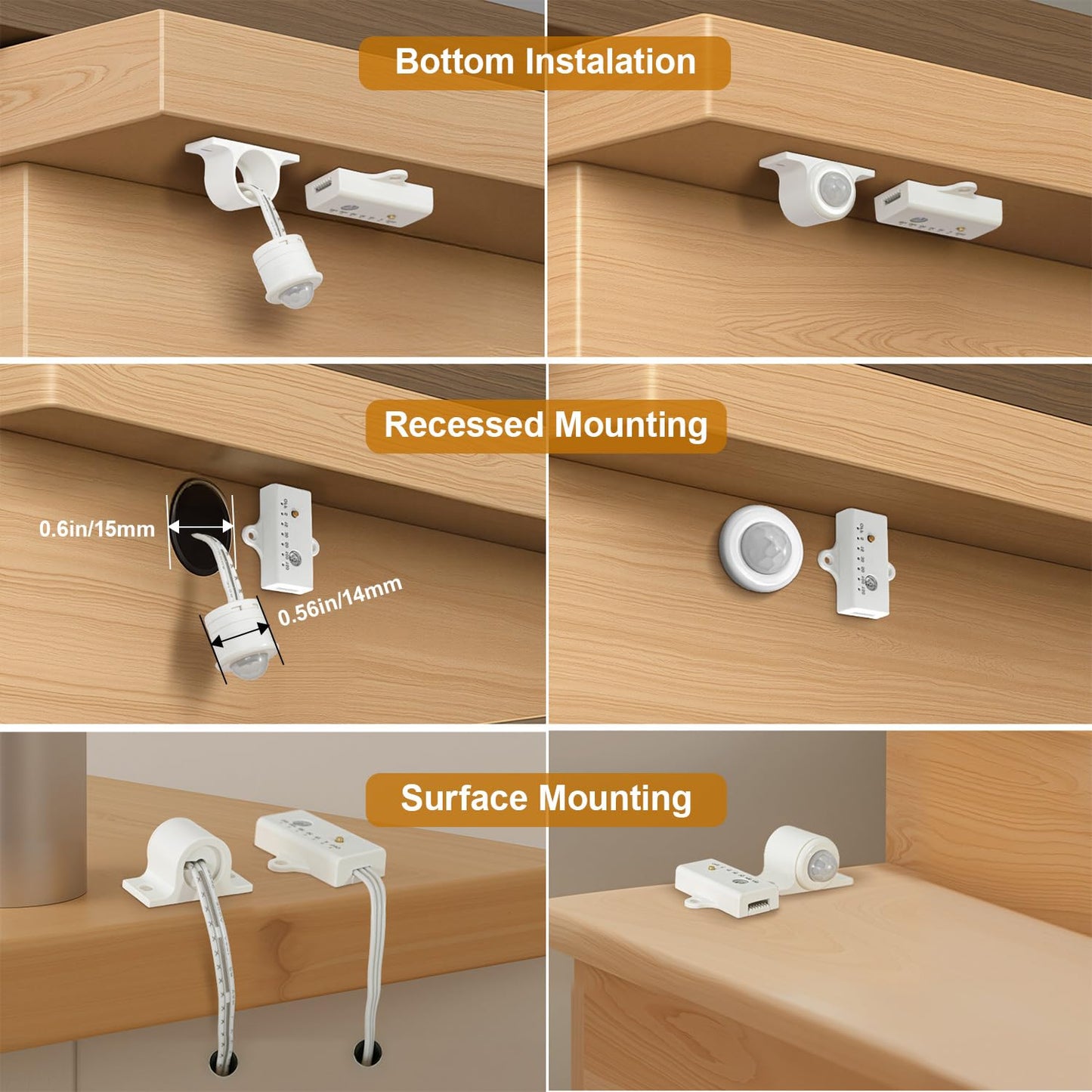 **BlueDate Motion Sensor LED Stair Lighting Kit, 60" Cuttable Strip Lights for Indoor Stairs, Cool White 6000K, 10–15 Steps**