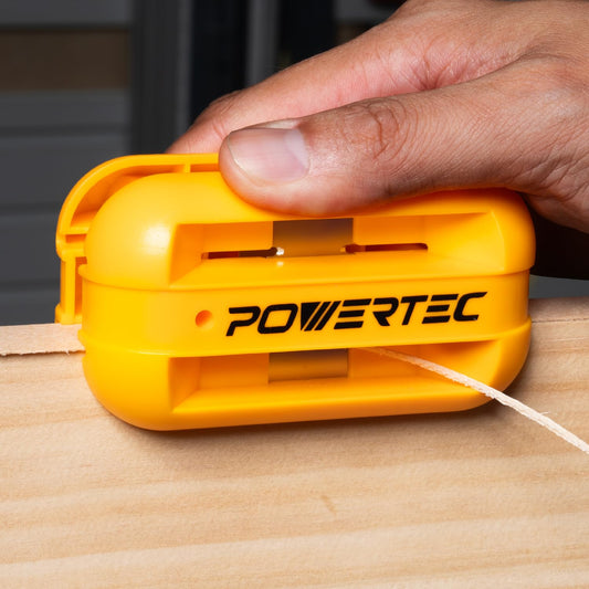 POWERTEC Dual Edge Banding Trimmer – 420 Stainless Steel Blade, ABS Body, Pneumatic for Wood, PVC, Veneer Edges, Single/Double Edge