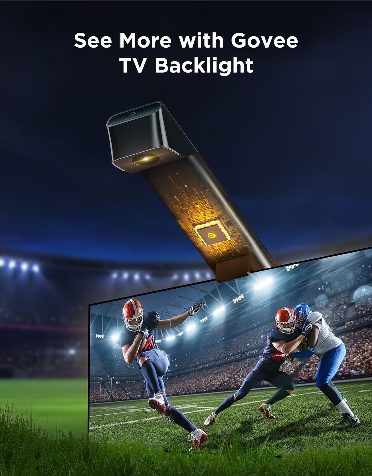 Govee TV Backlight 3 Lite for 55-65" TVs, 11.8ft RGBICW LED Strip with Camera, Fish-Eye Correction, 4-in-1 Color, App & Voice Control