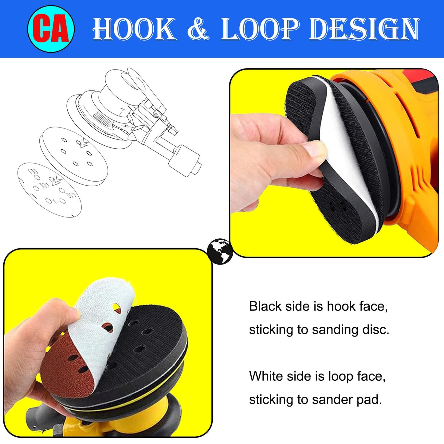 Crossarctic 5-Pack 6-Inch Sanding Interface Pads, Hook & Loop Soft EVA Foam Cushion Backing Pads for Orbital Sanders