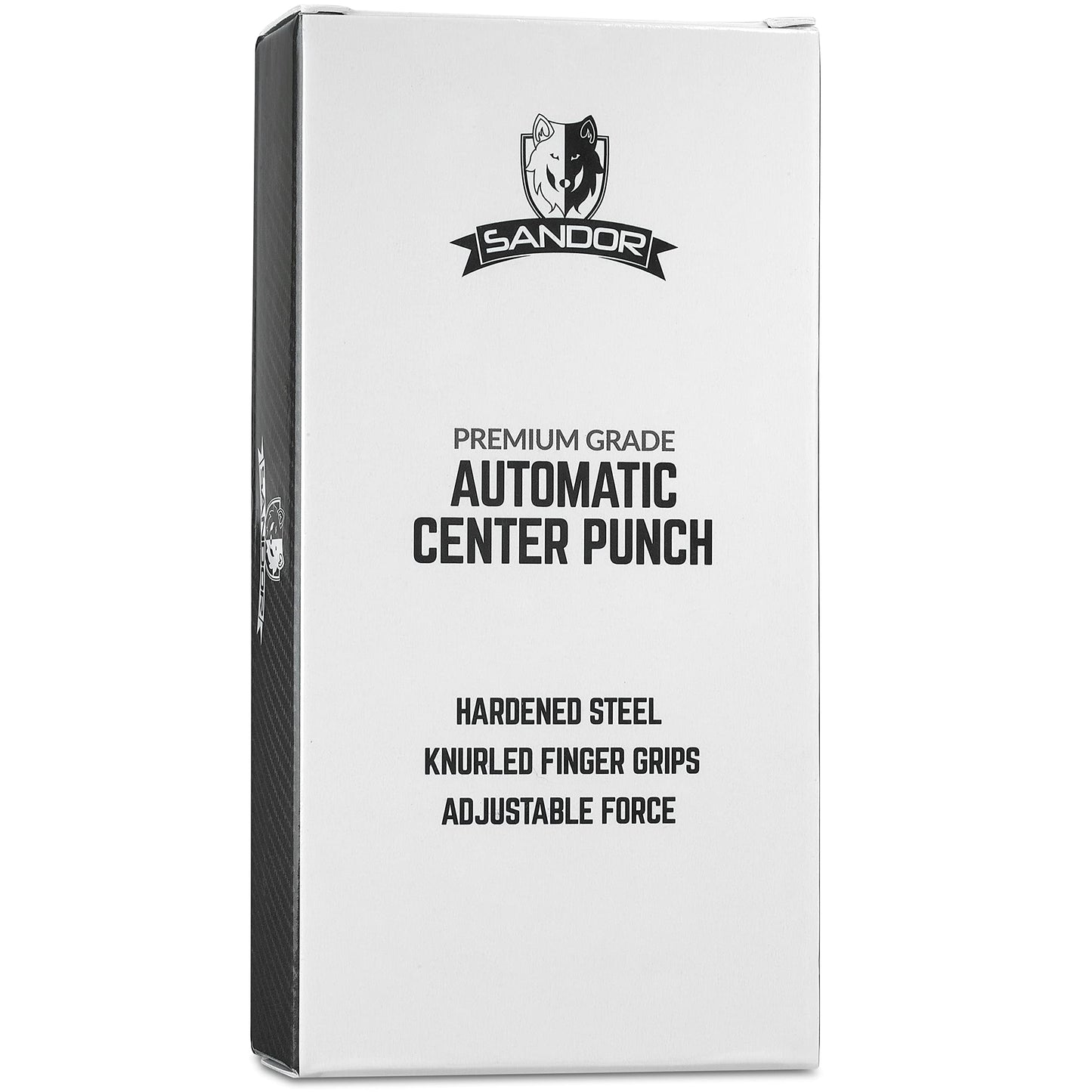 Heavy Duty Automatic Center Punch - 2-Pack Spring-Loaded Steel Hand Tool for Machinists & Carpenters with Adjustable Knurled Cap & Case