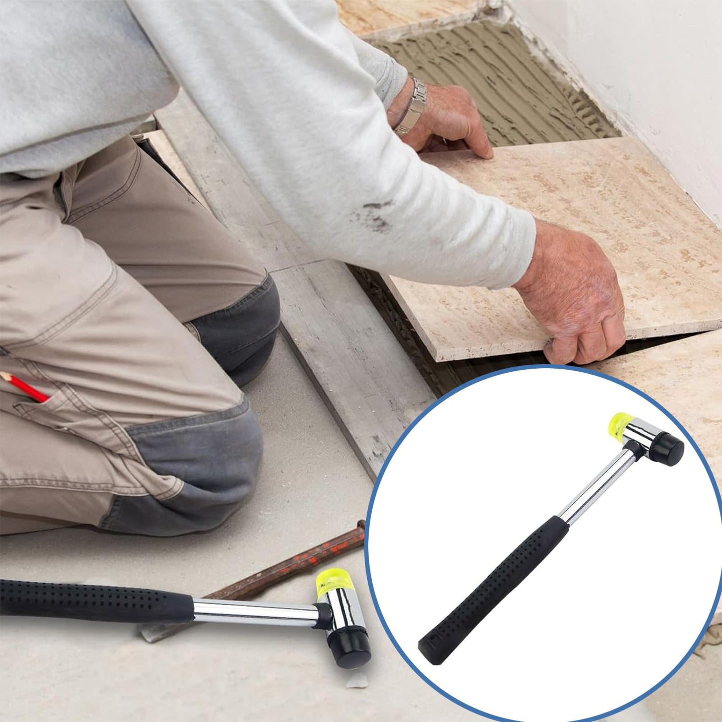 Small Rubber Mallet 25mm – Soft Plastic Hammer for Jewelry Making, Handicrafts, Furniture Assembly & DIY Projects