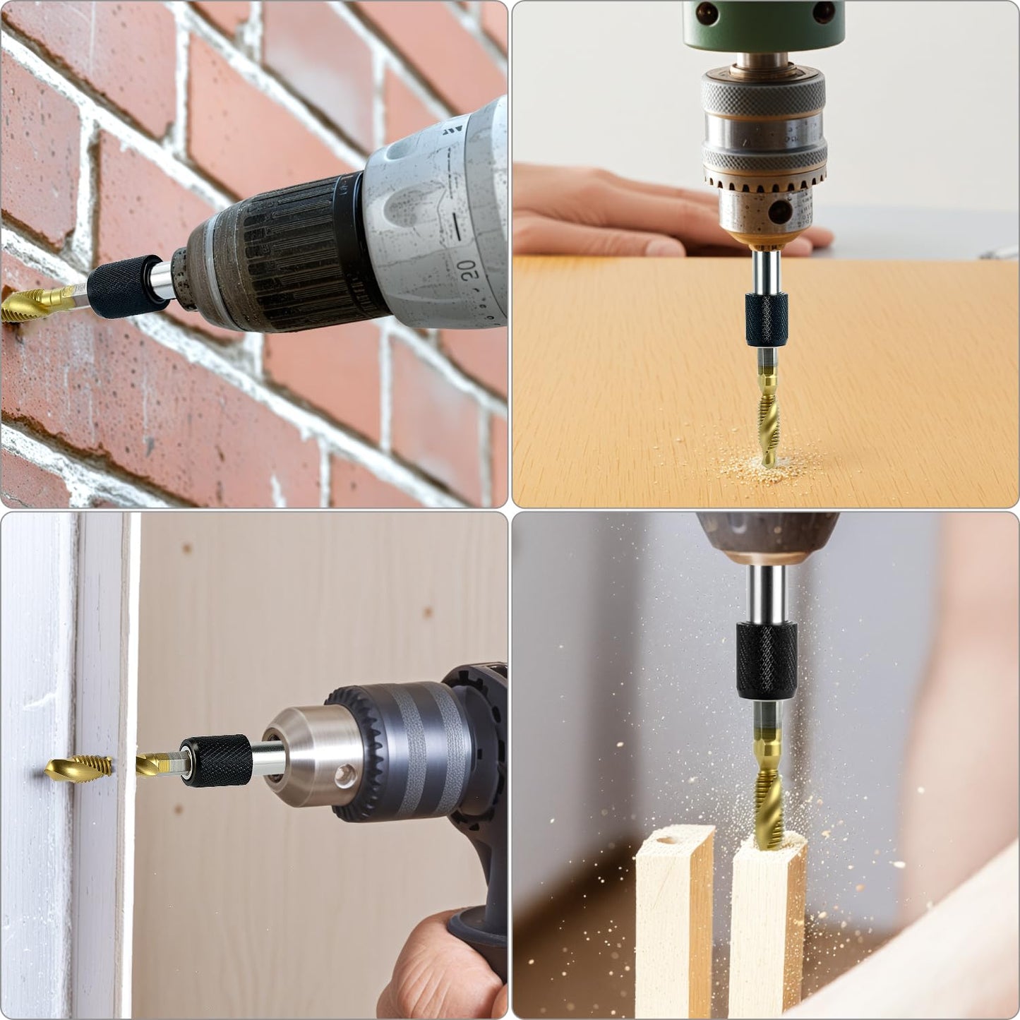 QWORK HSS Tap Bit Set, 13 Pcs SAE/Metric Combination Drill Tap & Tap Bit Set, Screw Tapping Bit Tool for Drilling Tapping