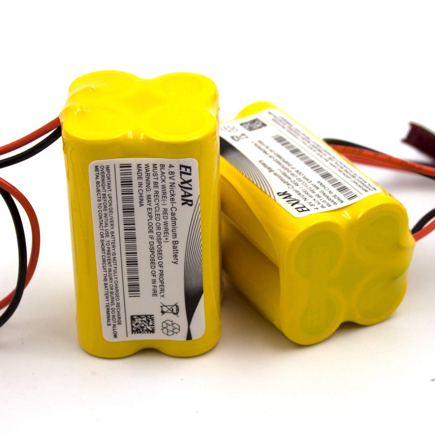 elxjar 2-Pack 4.8V 800mAh Ni-CD Battery Pack Replacement for Sure-Lites, Max Power, Dantona, OSI Emergency Exit Lights