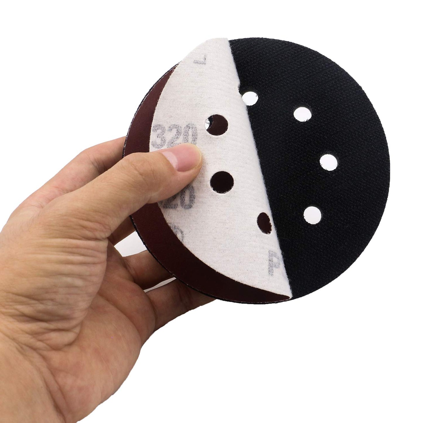 5 Pack 5 Inch 8 Holes Soft Density Interface Pads Hook and Loop 5" Sponge Cushion Buffer Backing Pad (Set of 5)