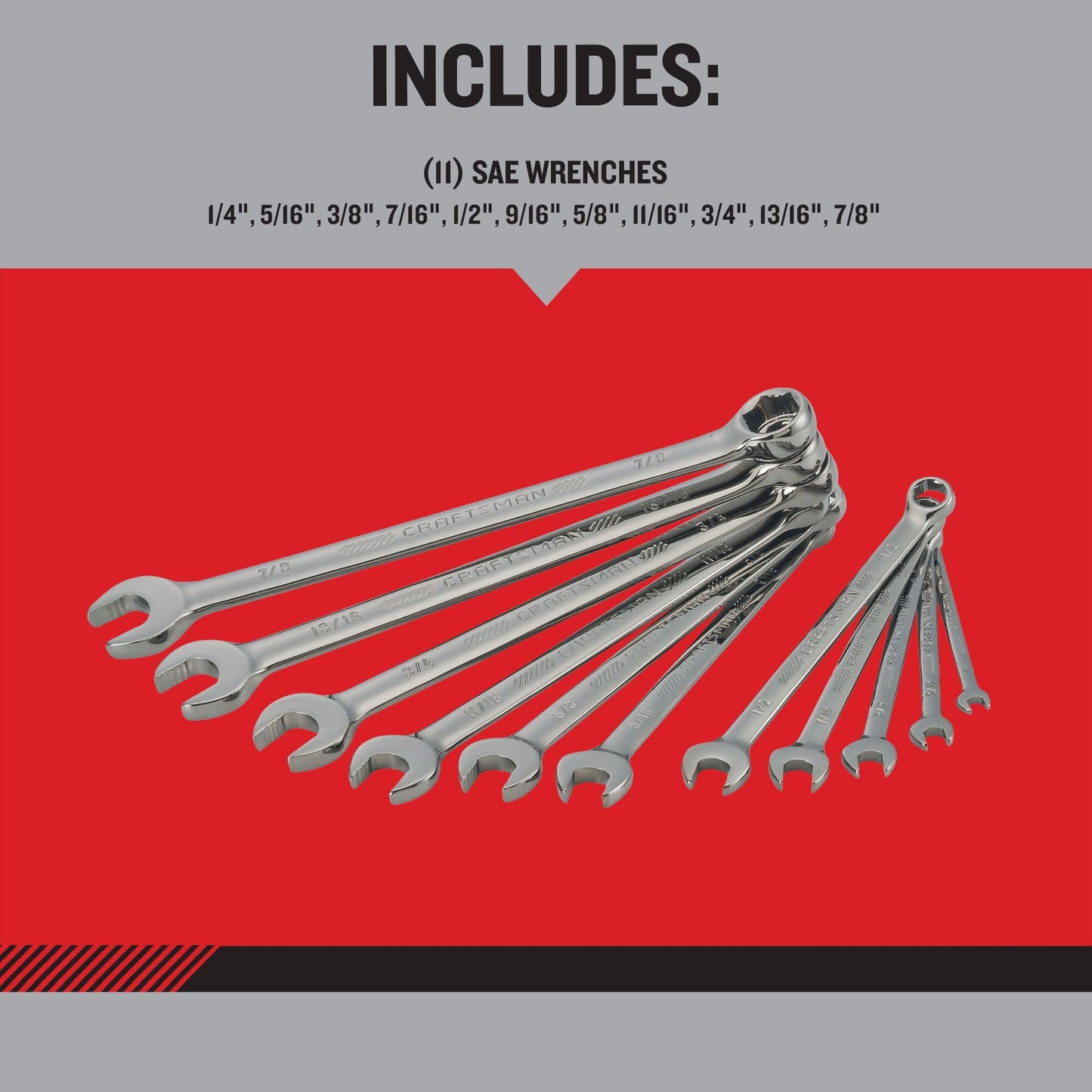 CRAFTSMAN OVERDRIVE 11-Piece Standard (SAE) Wrench Set (CMMT87711)
