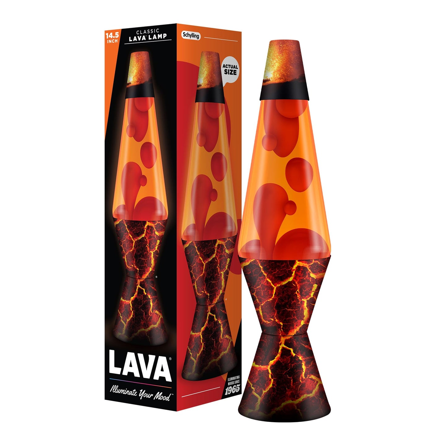 The Original Lava® Lamp - 14.5" Volcanic Crags - Classic Liquid Motion Lamp - Red Wax and Orange Liquid - #2078 (Amazon Exclusive)