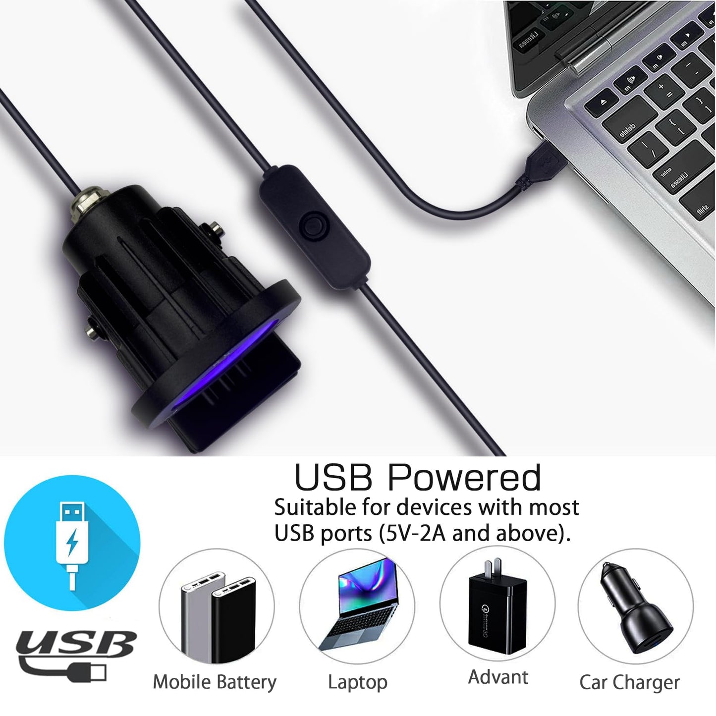 INKECI Black Light 13W 6ft UV Light Lamp, IP65 Clip on Lamp UV Resin Lights, for Fluorescent Tapestry Poster Body Paint Glow Party (1)