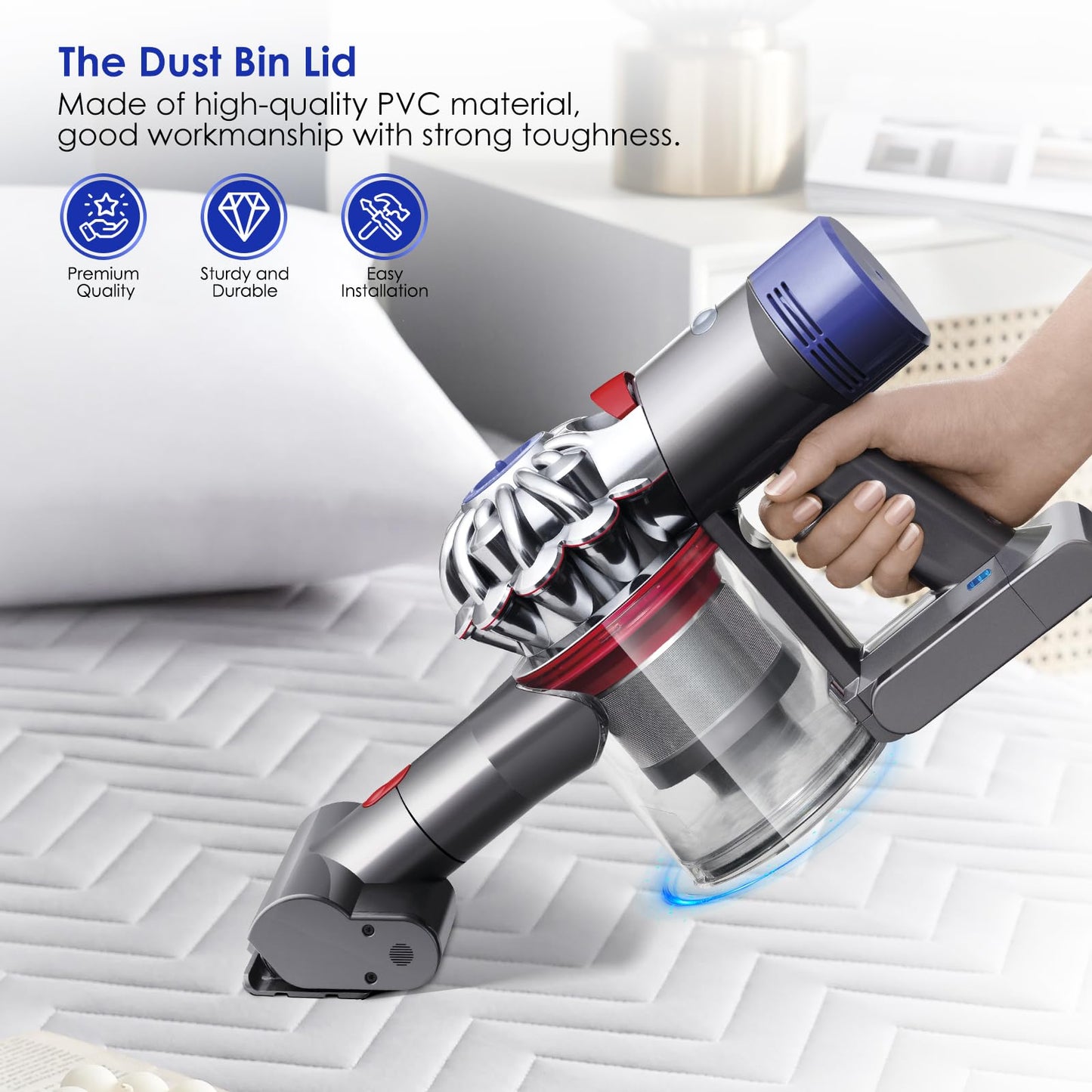 Dust Bin Lid Compatible with Dyson Vacuum Cleaner V7 V8 Models Dust Bin Door Parts/Dust Bucket Cover Replacement Parts