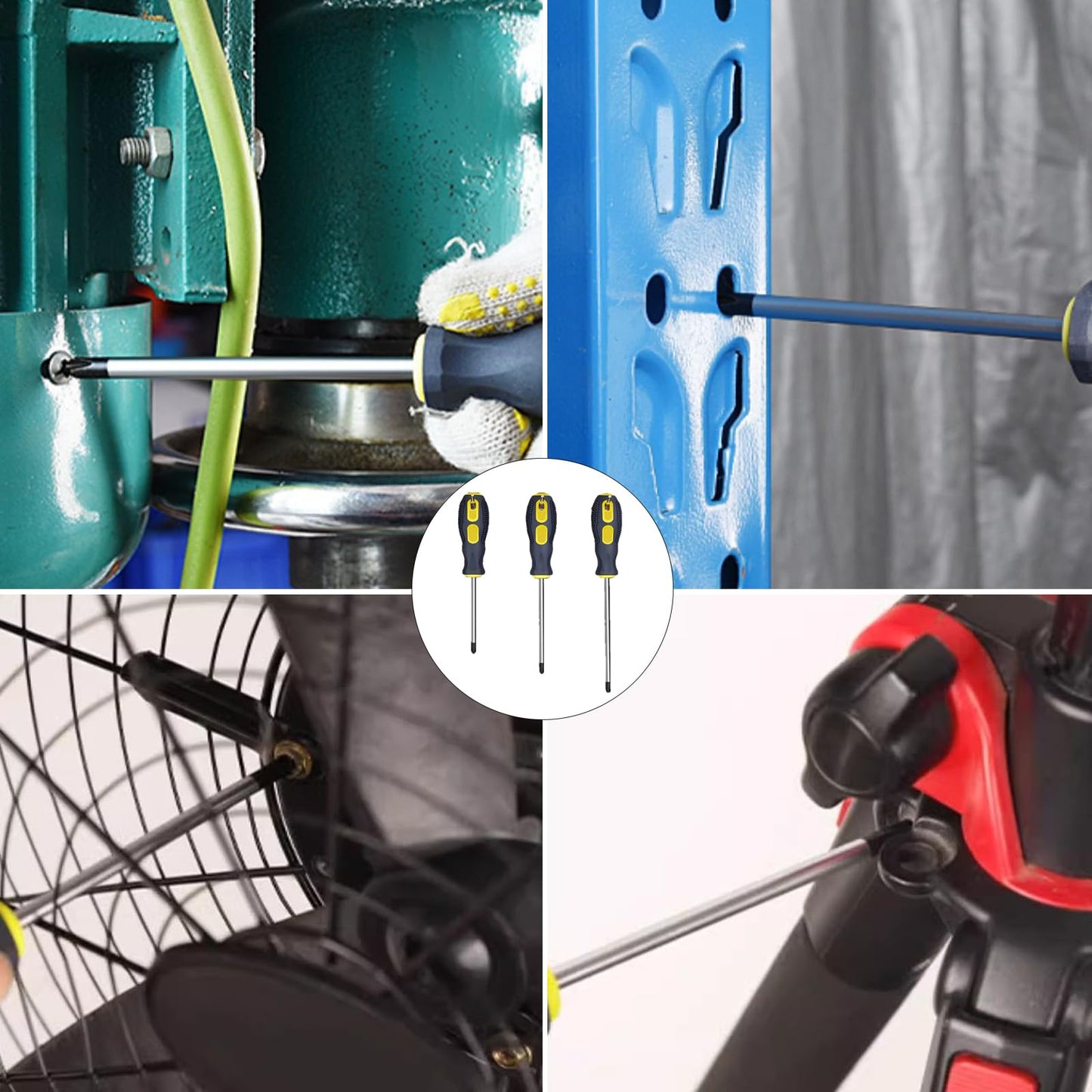 2Pcs Phillips Screwdriver 6 inch Shaft Non-Slip Grip Screwdriver Magnetic Tip 6mm PH2 Cross Head Screwdriver