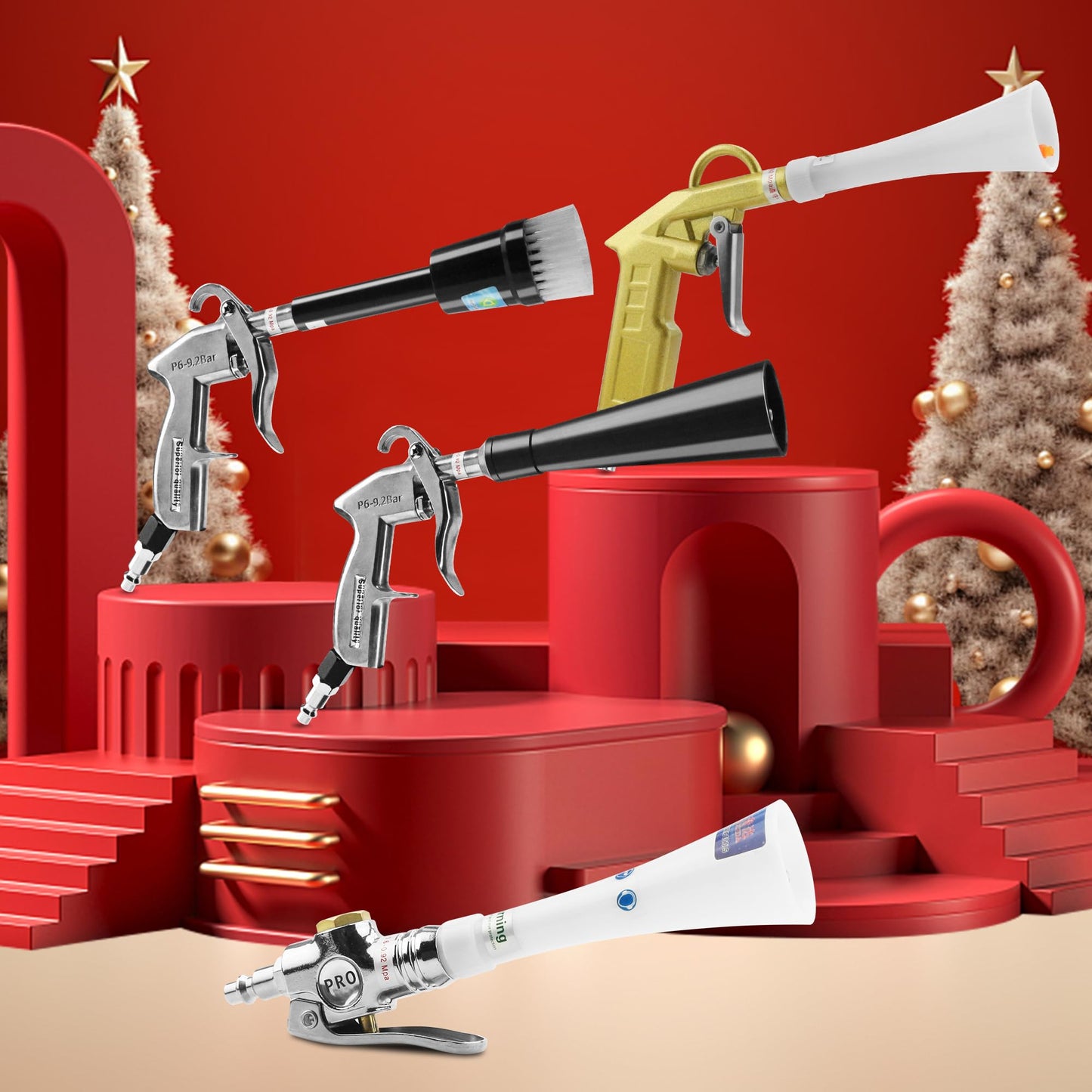 GOCCIDA Tornado Dry Cleaning Gun with Brass Adjustable Nozzle, Air Blower Quickly Removes Dust & Dirt, Works with Air Compressor