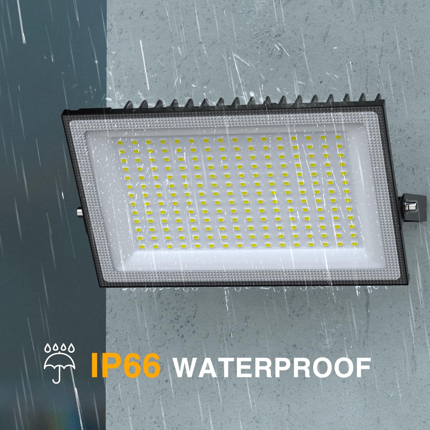 Onforu 200W LED Flood Lights Outdoor, 18000LM Security Light, IP66 Waterproof, 6500K Daylight, Garage Yard Garden (2 Pack)