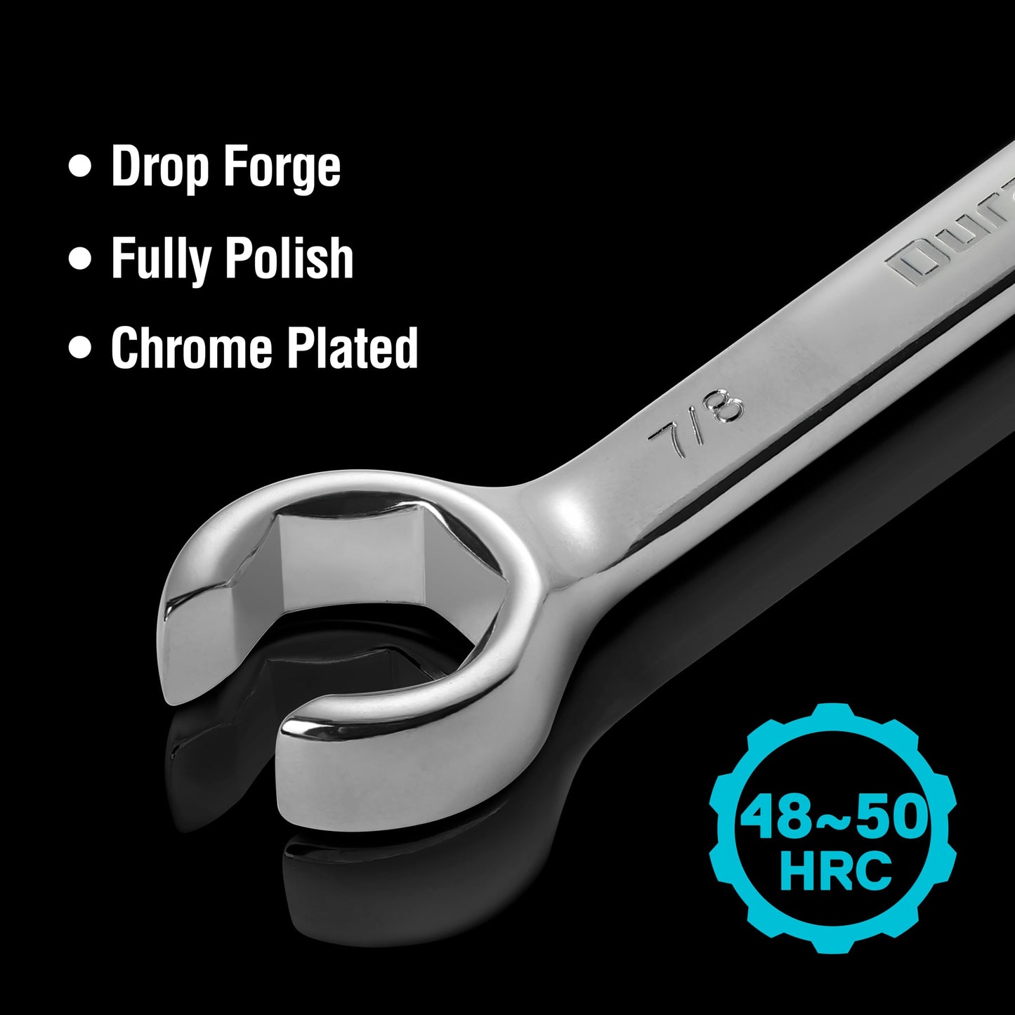 DURATECH Flare Nut Wrench Set, Standard & Metric, 10-Piece, 1/4" to 7/8'' & 9-21mm, CR-V Steel, Organizer Pouch Included