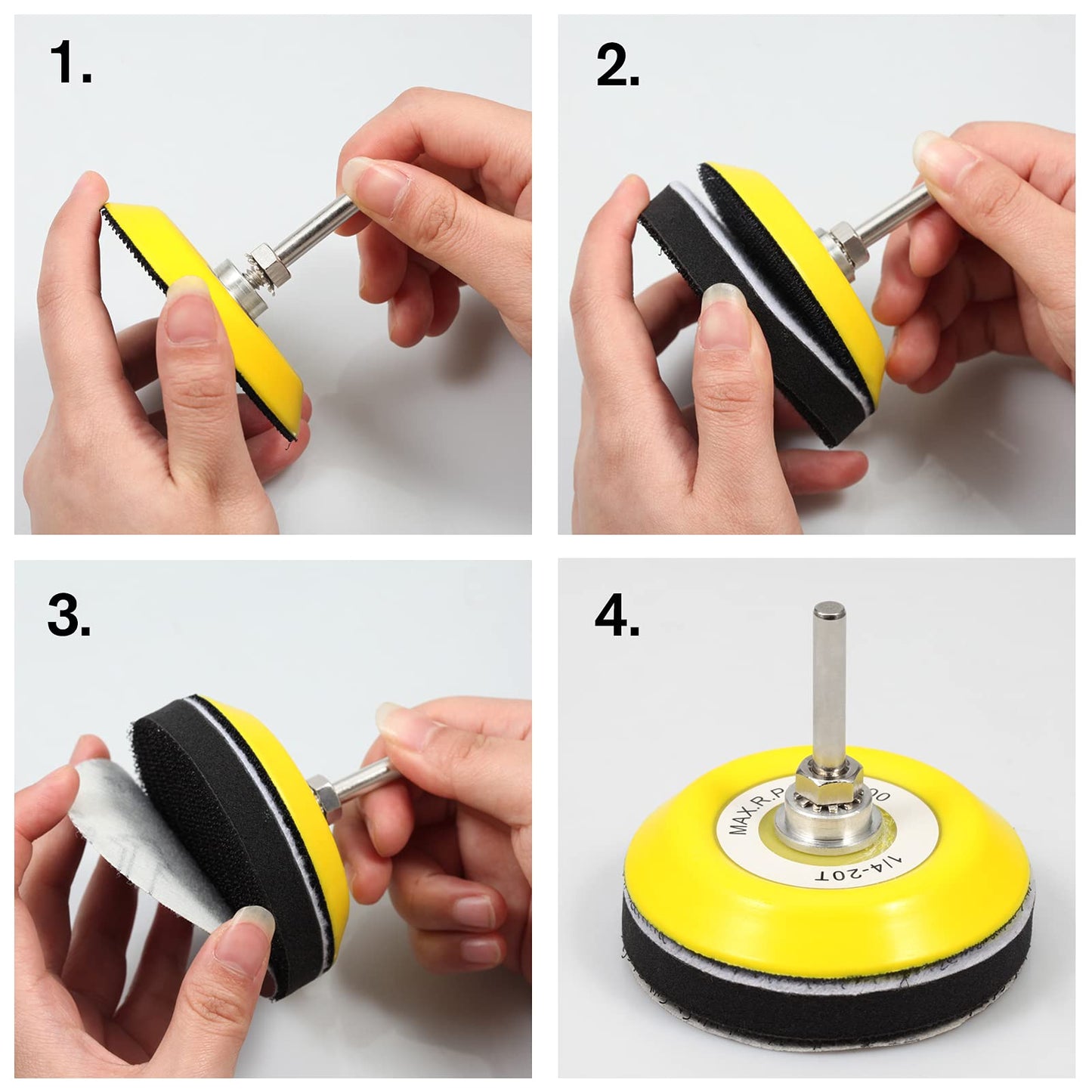 LEONTOOL 5-Pack 3" Hook & Loop Soft Foam Buffer Pads, Thick Sponge Cushion for Orbital Sanders, No-Hole Sanding Interface Pads