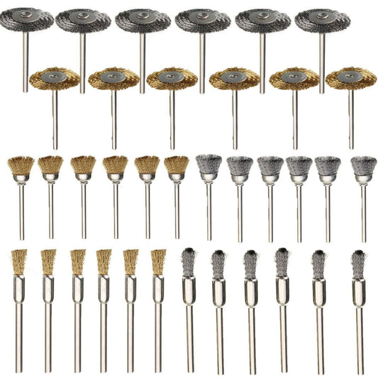 Rocaris 36Pcs Brass Steel Wire Brush Polishing Wheels Full kit for Rotary Tools