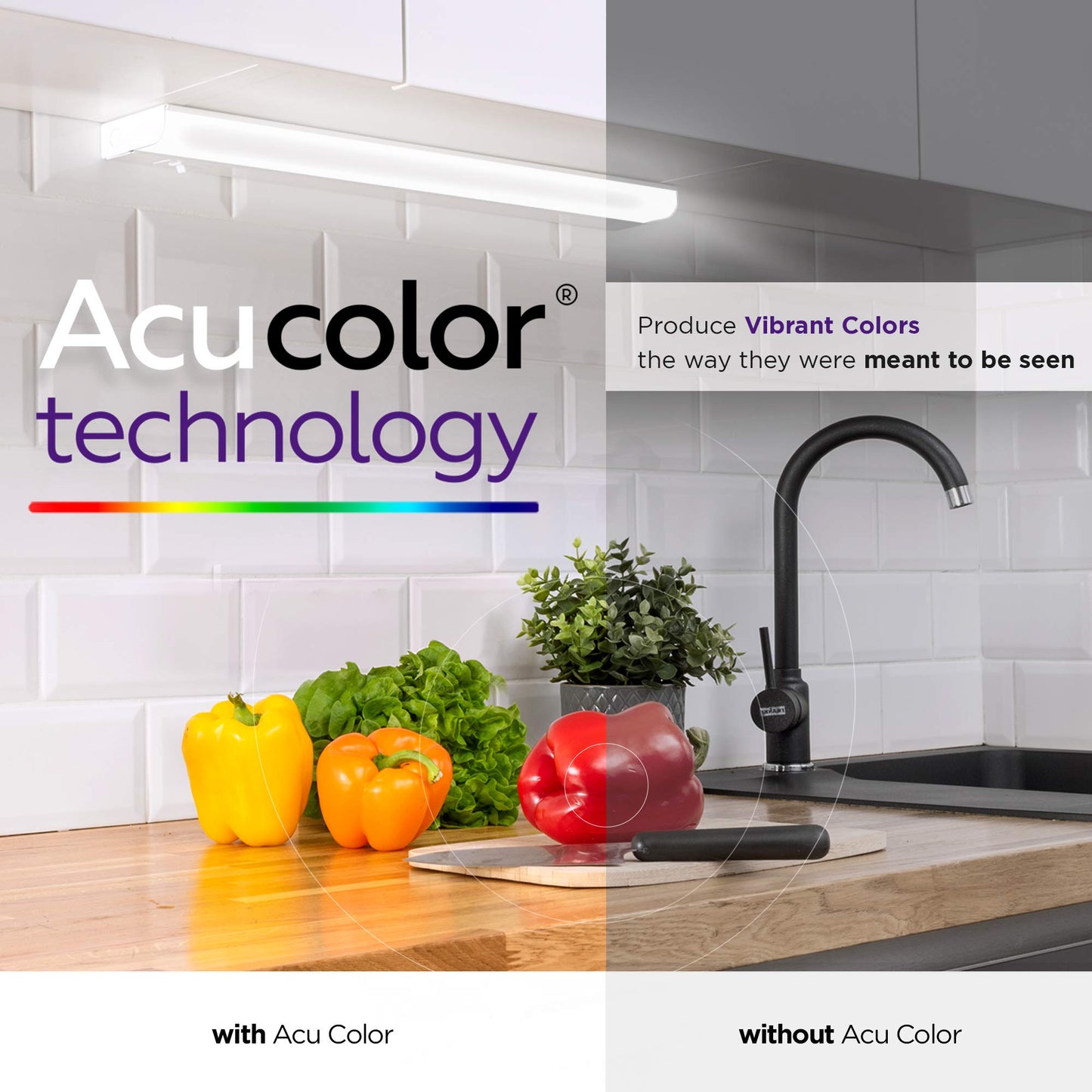 Hardwired LED Under Cabinet Light 24" 16W, Dimmable, CRI>90, 5000K Daylight, Wide Metal Base with Frost Lens for Kitchen