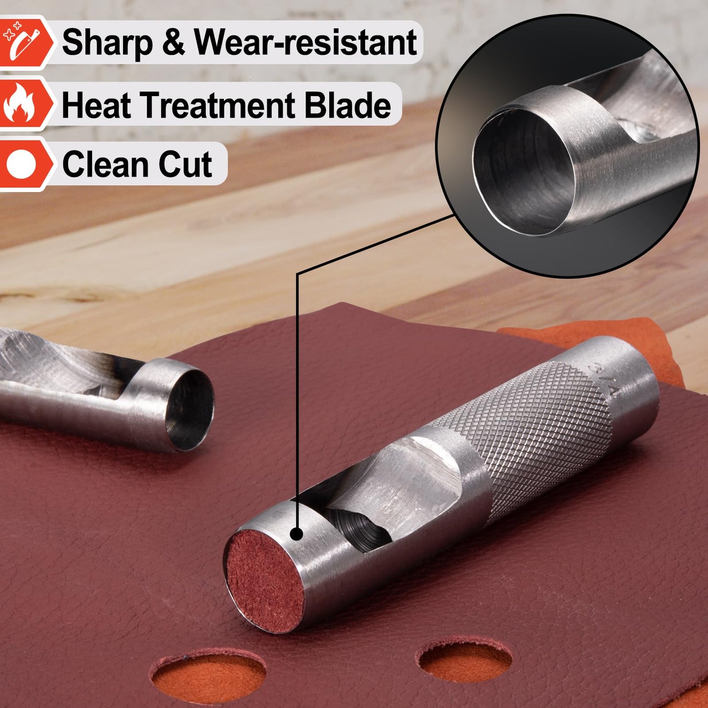 Spurtar 12-Piece Heavy Duty Steel Leather Hole Punch Set 3-19mm for Belts, Watch Bands, Cloth & Gaskets with Storage Bag