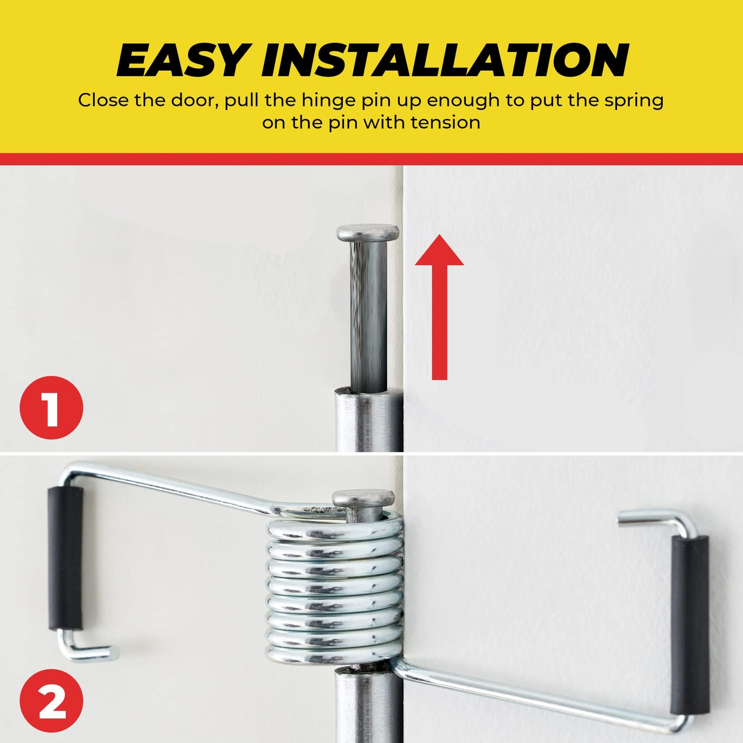 Spring Hinge Door Closer, Fits on Most Door Butt Hinge Pins, 2-Pack