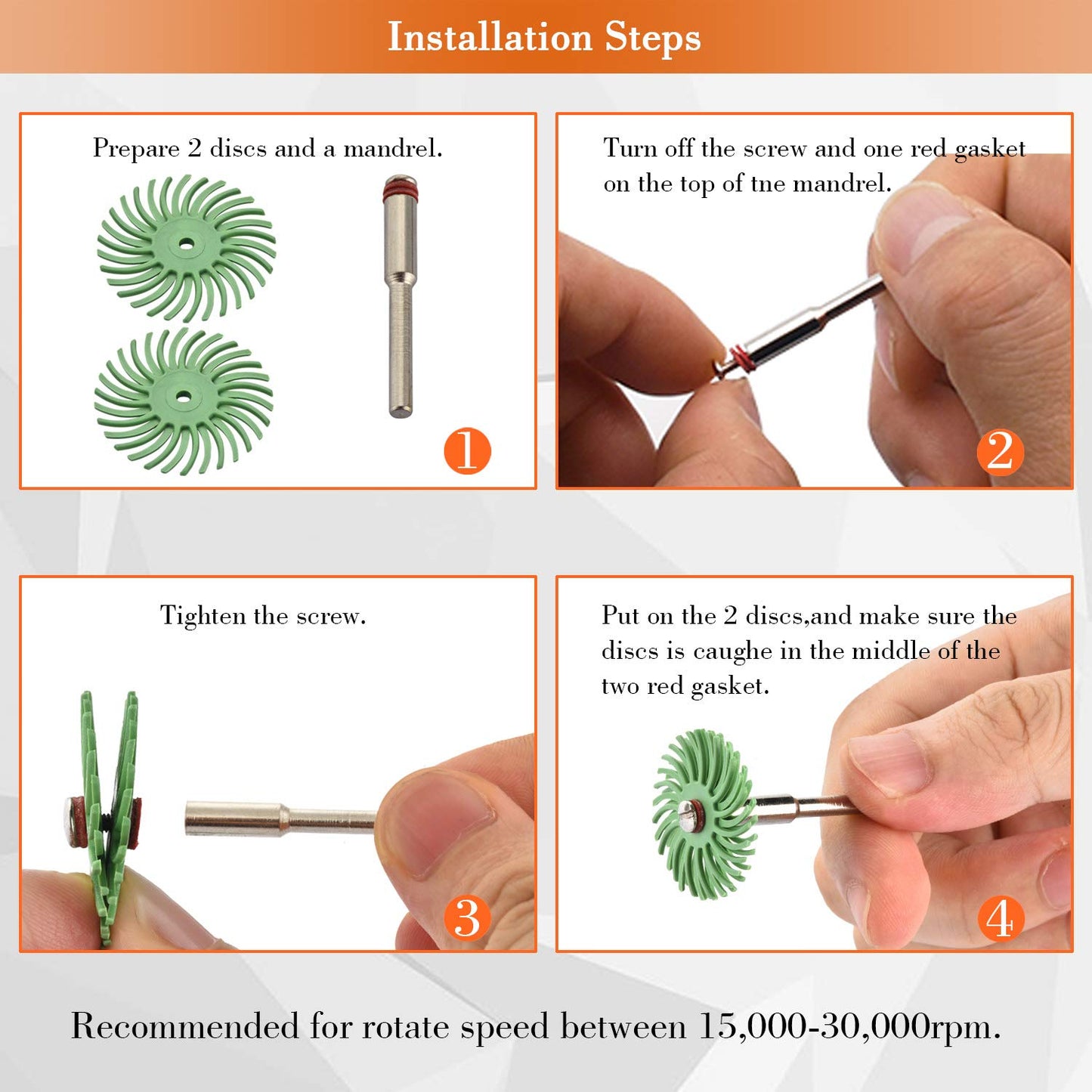Radial Bristle Disc, GOXAWEE 66Pcs (1") Detail Abrasive Brush Kit (1/8" Shank Mandrel) for Rotary Tool - Mixed Grit 80# 120# 220# 400# 600# 1000#