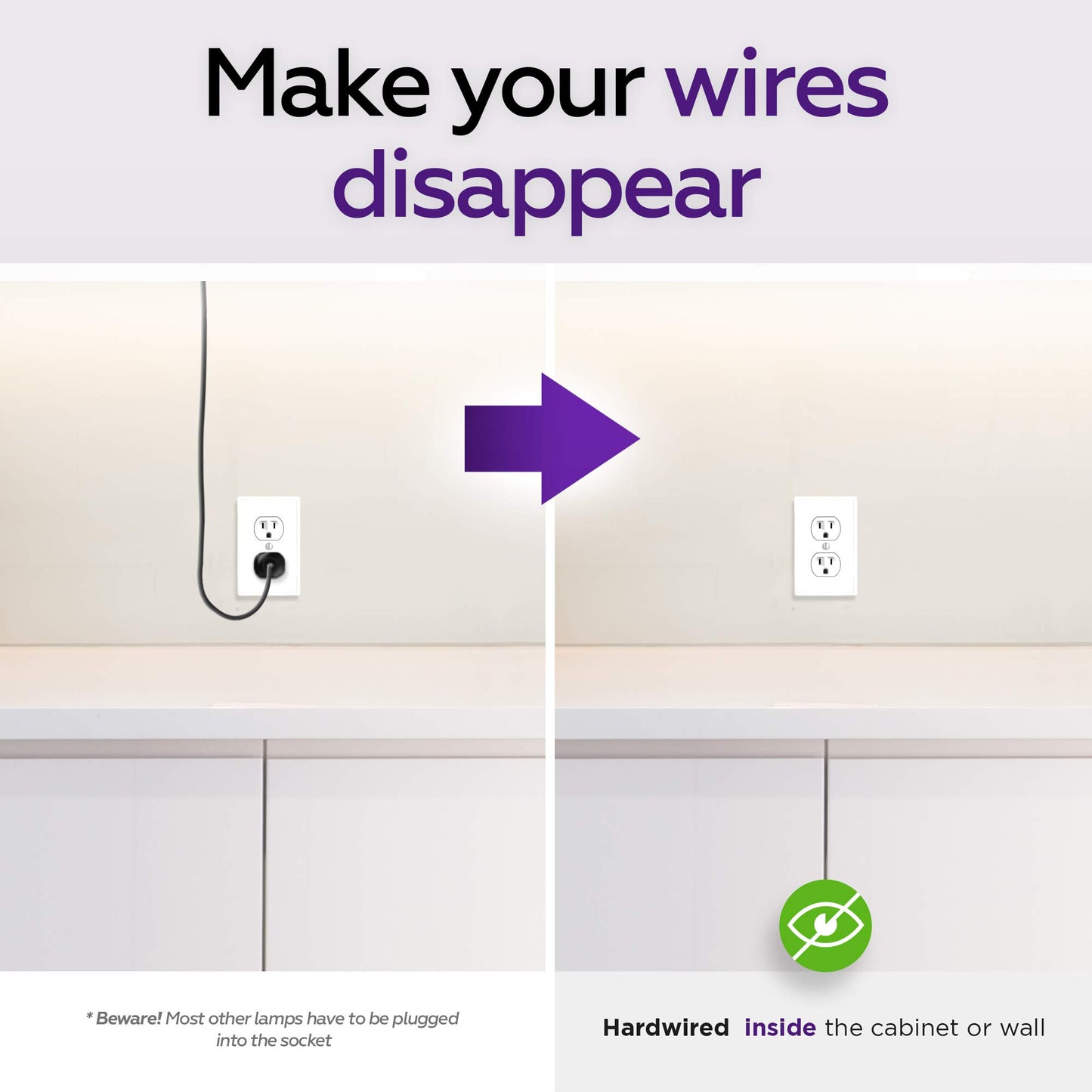 Hardwired LED Under Cabinet Light 24" 16W, Dimmable, CRI>90, 5000K Daylight, Wide Metal Base with Frost Lens for Kitchen