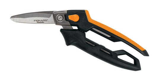 Fiskars PowerArc Utility Snips, Heavy-Duty Cutting Shears with Easy Action Handle,Stainless Steel Blades 8"