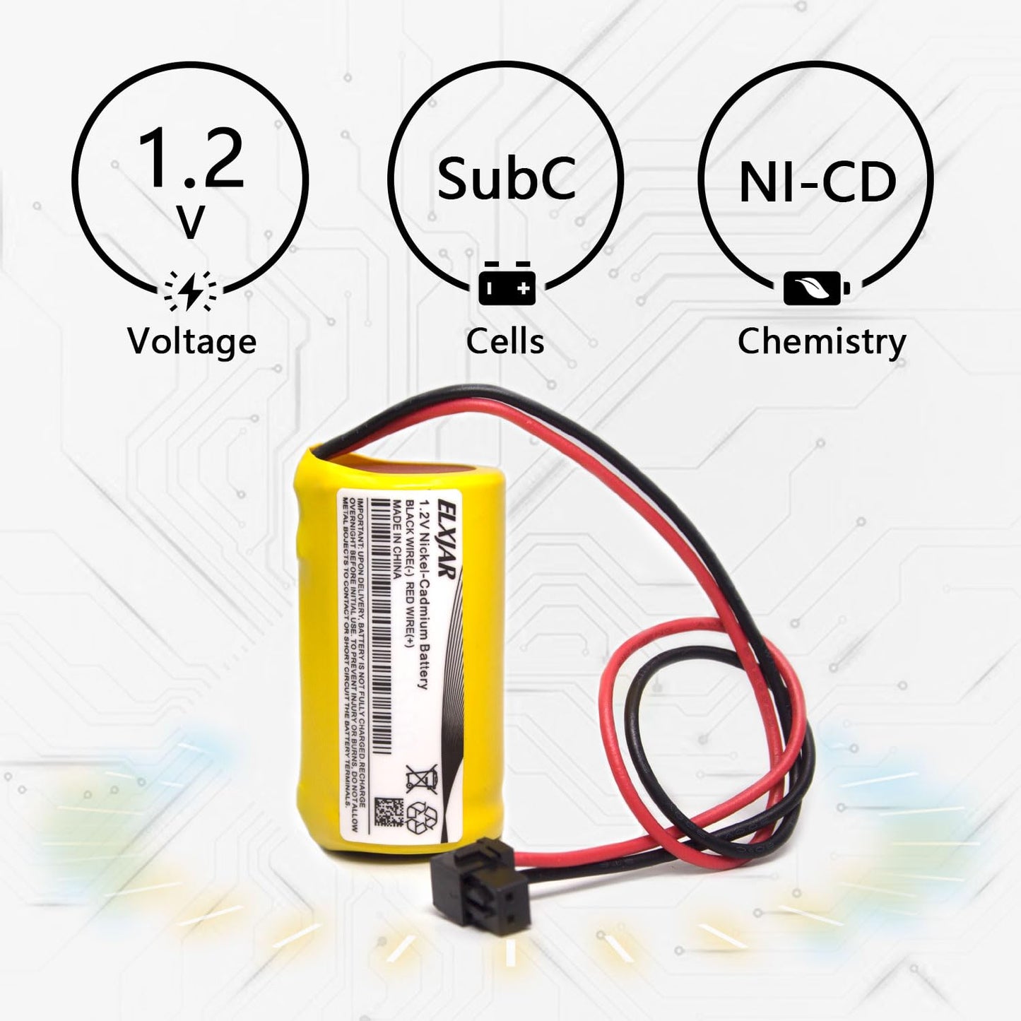 Coonyard (2-Pack) 1.2V 1200mAh Ni-CD Battery Pack Replacement for Lithonia ELB3500 Exit Sign Emergency Light