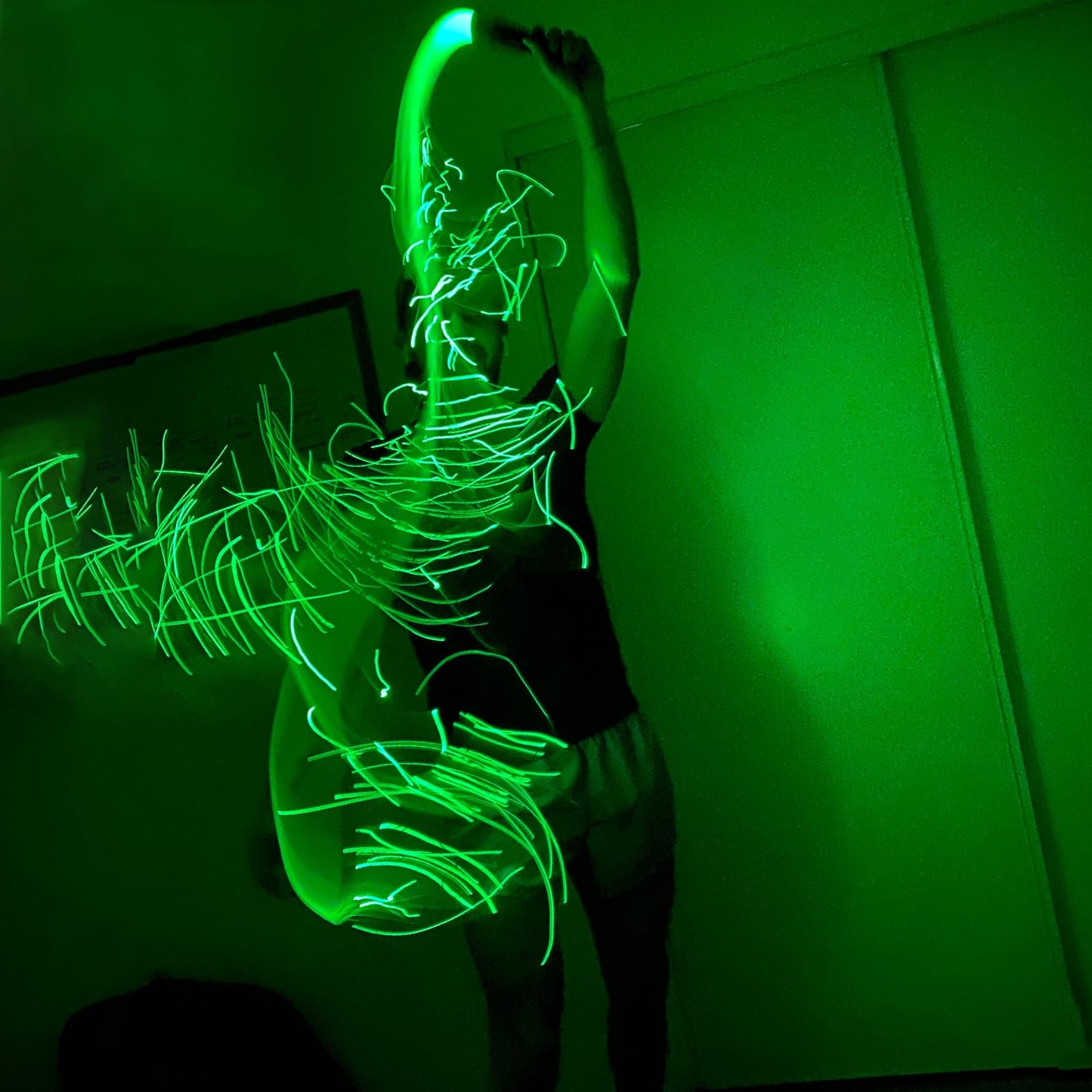 LQMEILI 6ft LED Fiber Optic Whip Lights, 12 Colors, 36 Modes, 360° Swivel Pixel Space Whip for Raves, Dance, Festivals & Parties