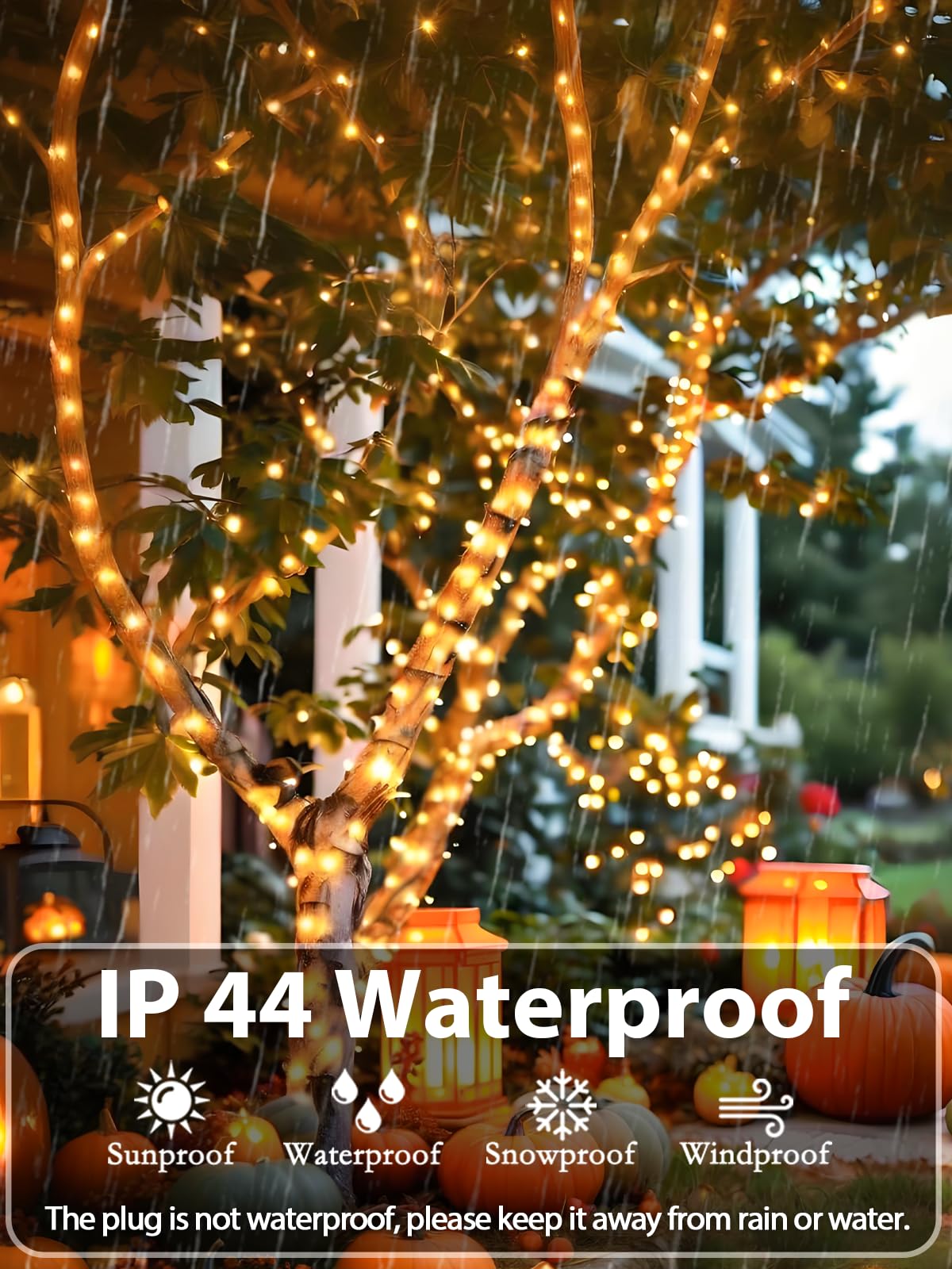 Upgraded 75.8ft 200 LED Christmas String Lights, Waterproof, 8 Modes, Timer & Memory, Extendable Green Wire for Indoor/Outdoor